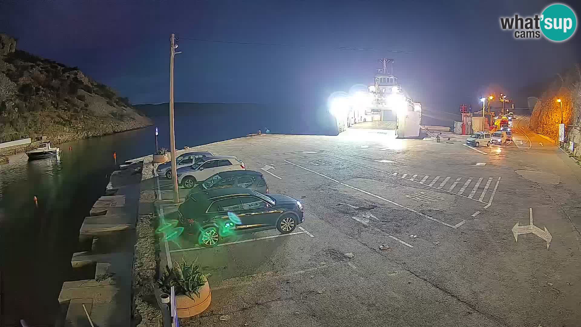 Webcam port de ferry de Prizna – vers l’île de Pag
