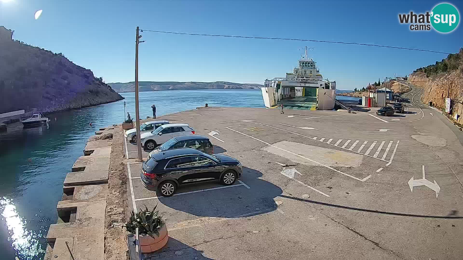 Webcam Fährhafen Prizna – zur Insel Pag