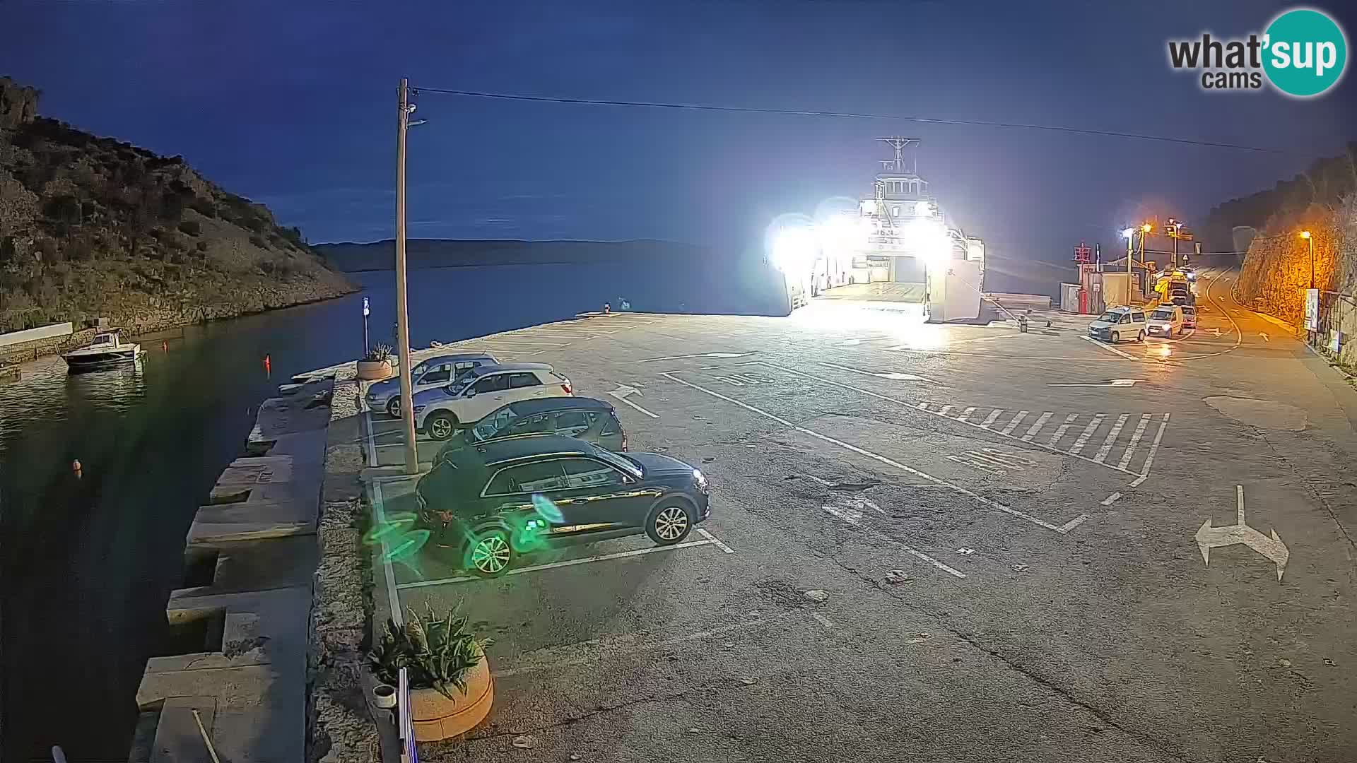 Webcam Prizna ferry port to Pag island
