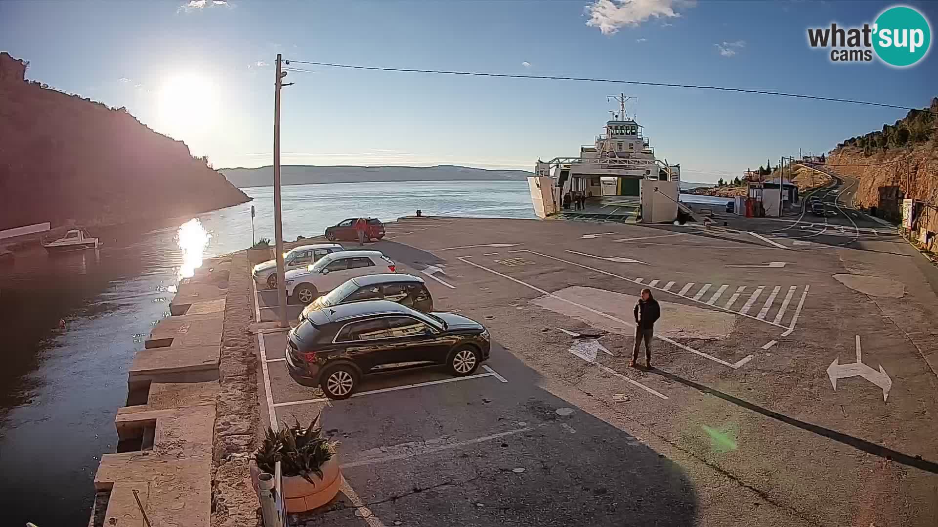 Webcam Fährhafen Prizna – zur Insel Pag