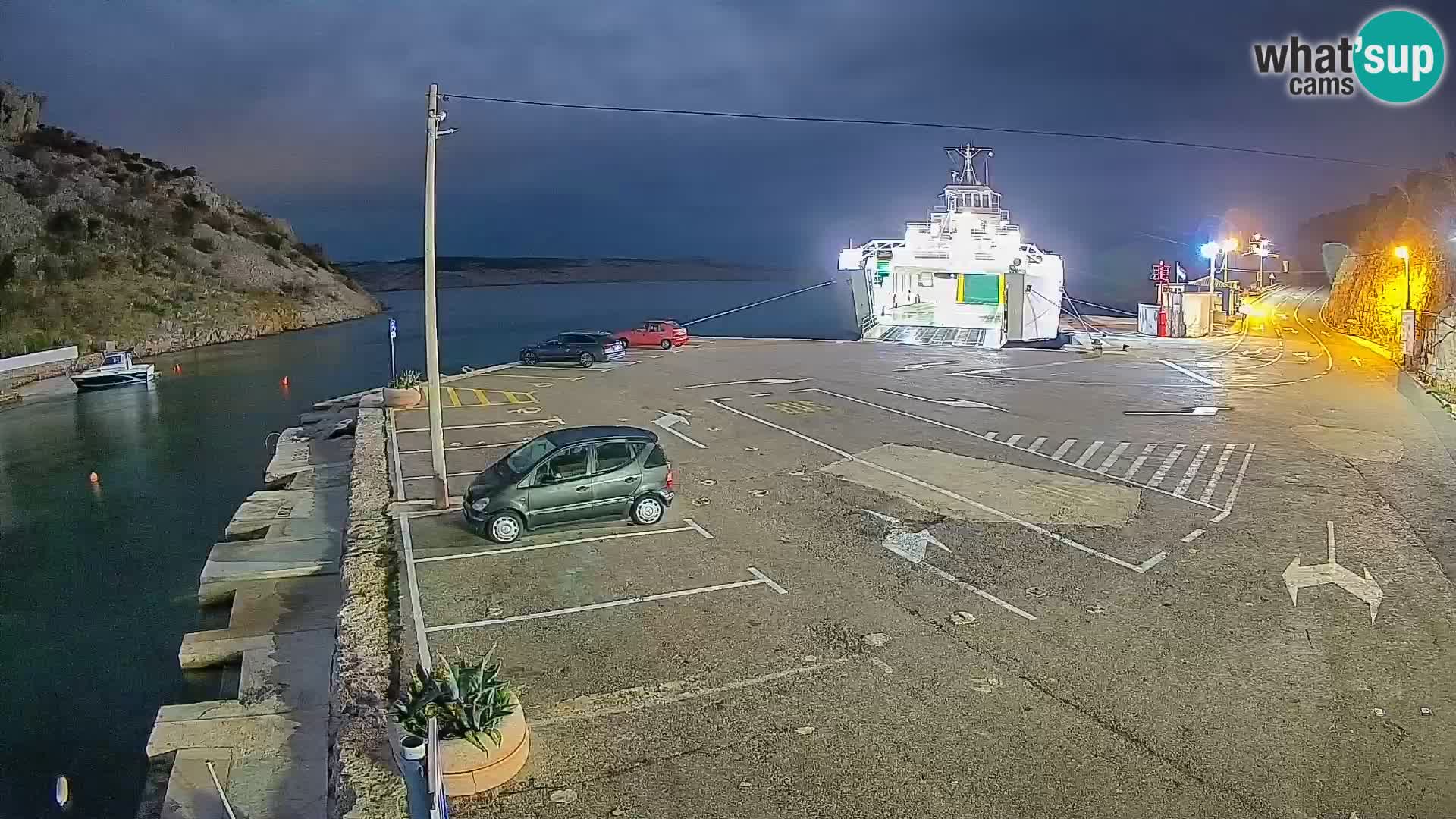 Webcam port de ferry de Prizna – vers l’île de Pag