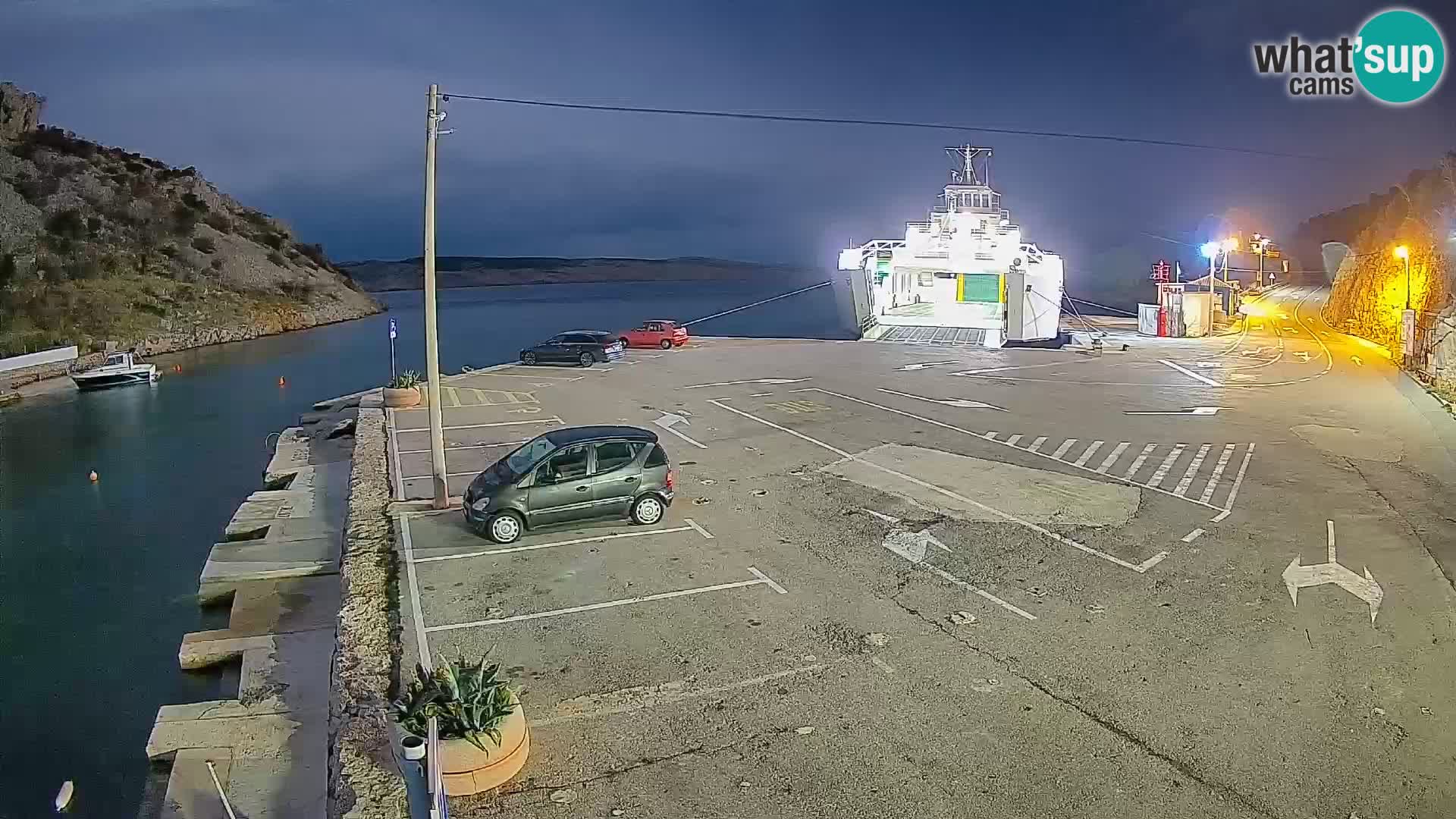 Webcam port de ferry de Prizna – vers l’île de Pag