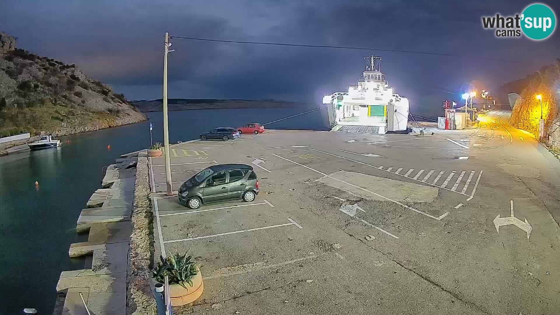 Webcam port de ferry de Prizna – vers l’île de Pag