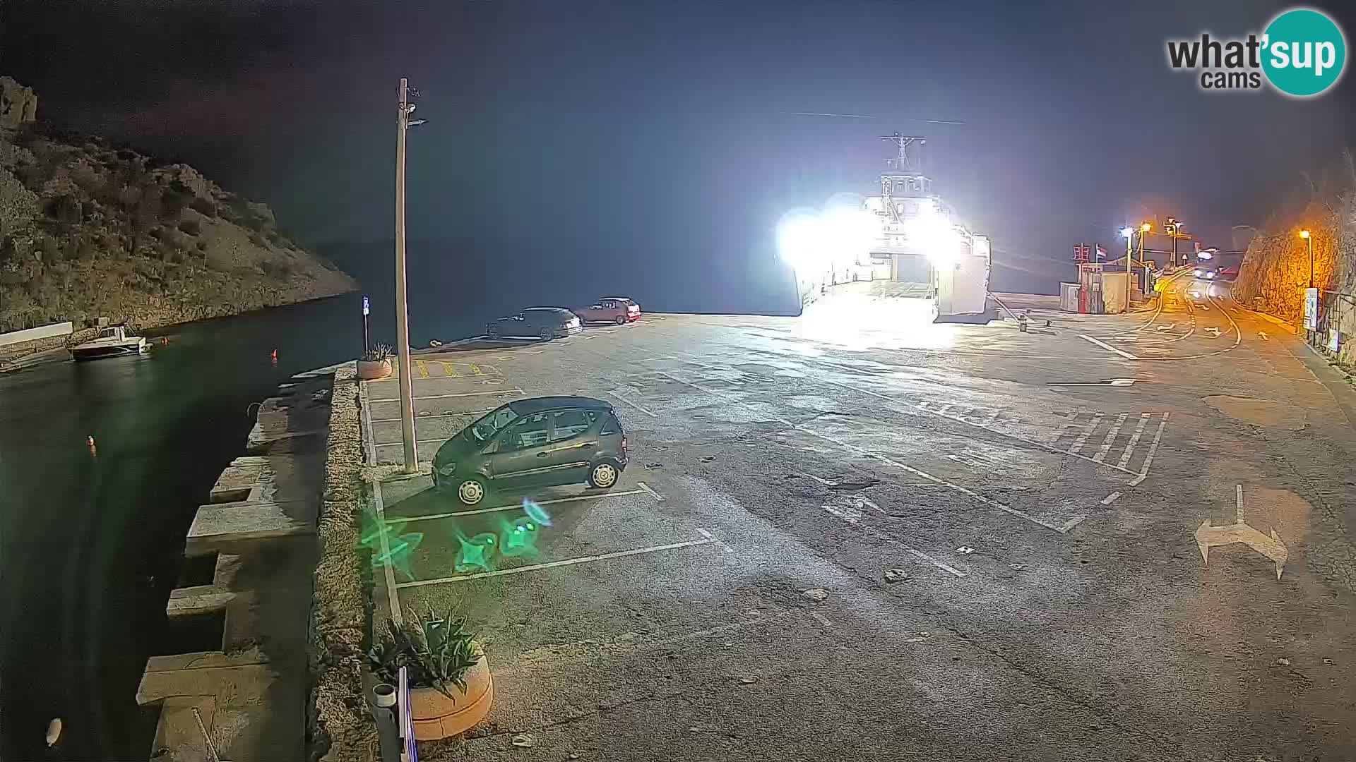 Webcam port de ferry de Prizna – vers l’île de Pag