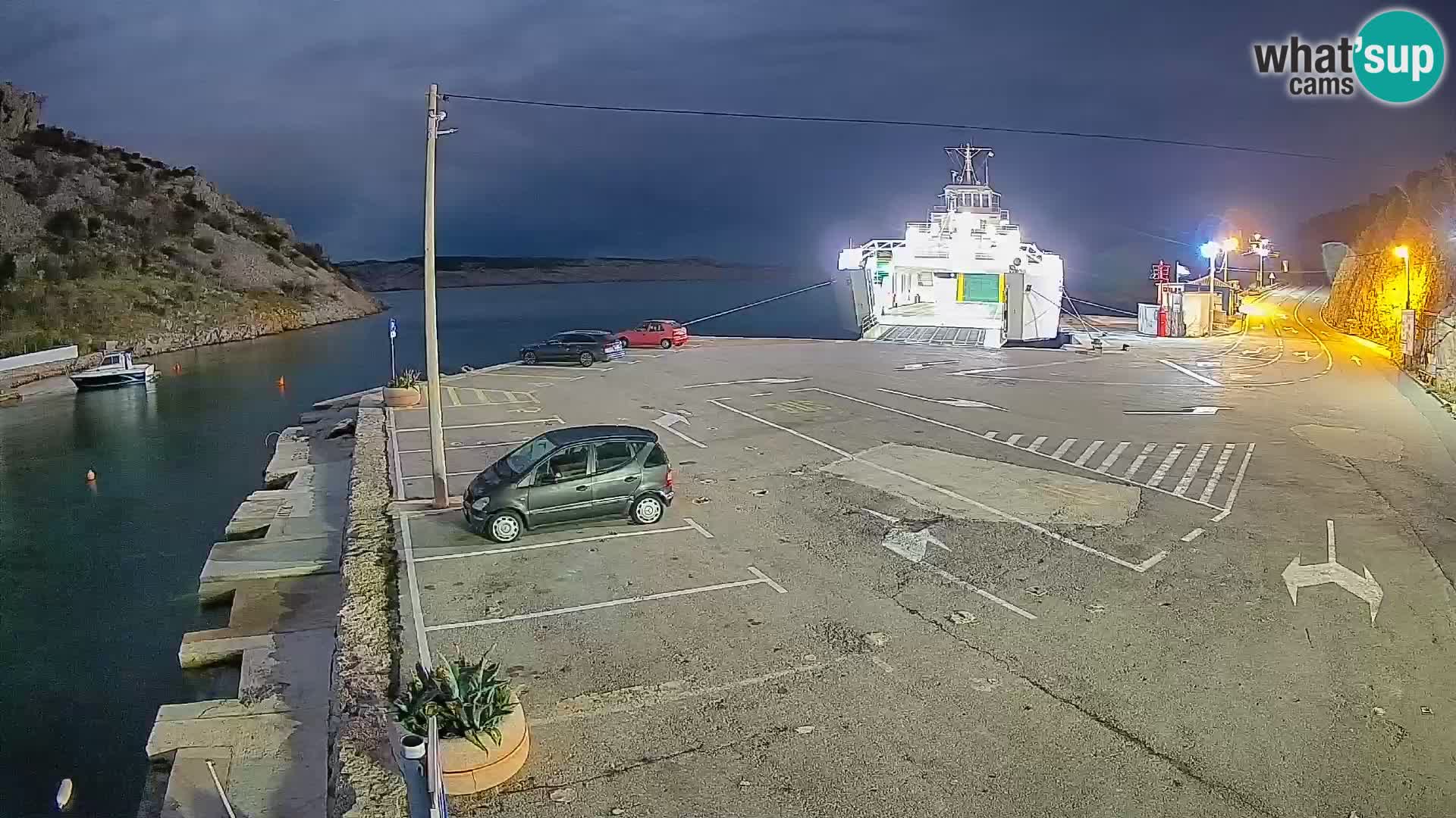 Webcam port de ferry de Prizna – vers l’île de Pag