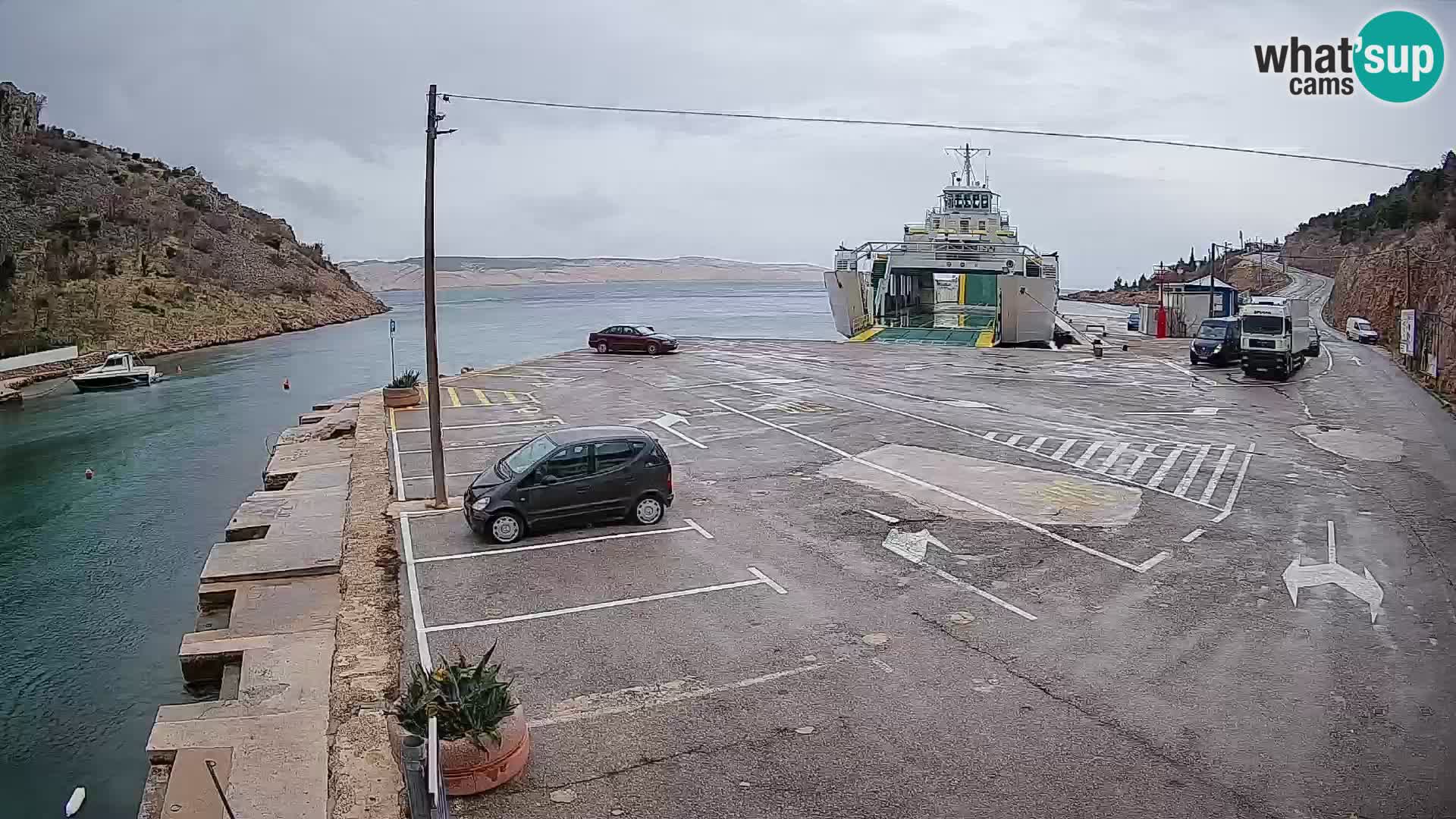 Webcam Fährhafen Prizna – zur Insel Pag