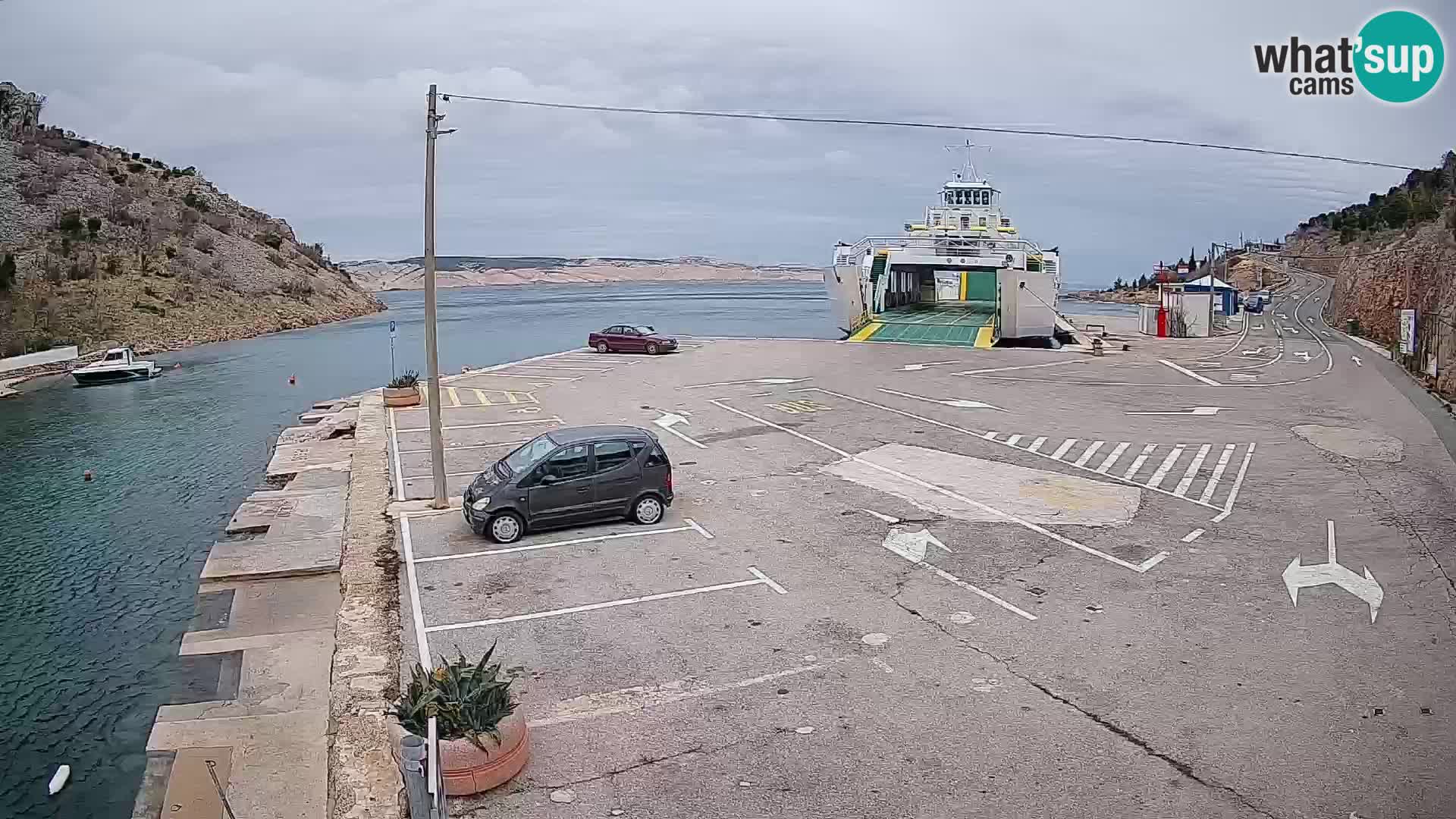 Webcam Fährhafen Prizna – zur Insel Pag