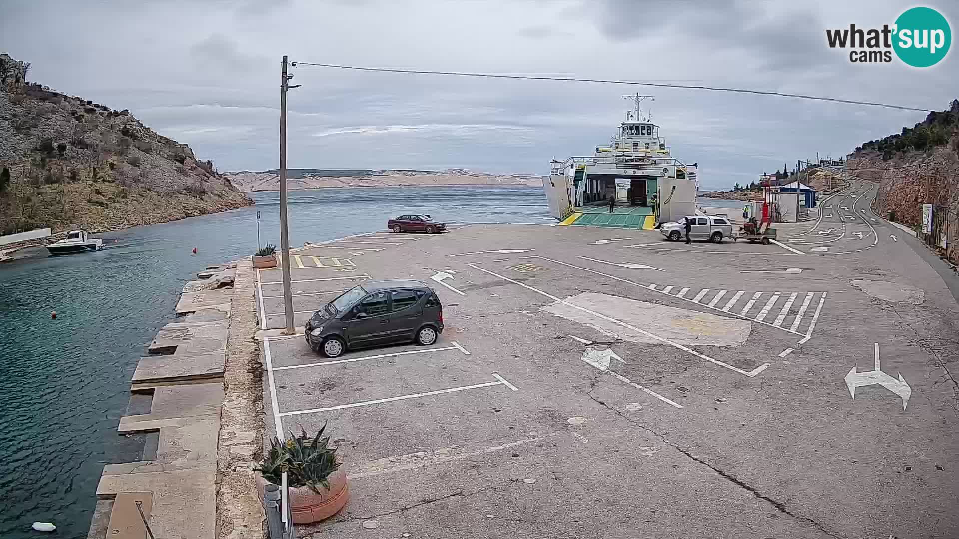 Webcam port de ferry de Prizna – vers l’île de Pag