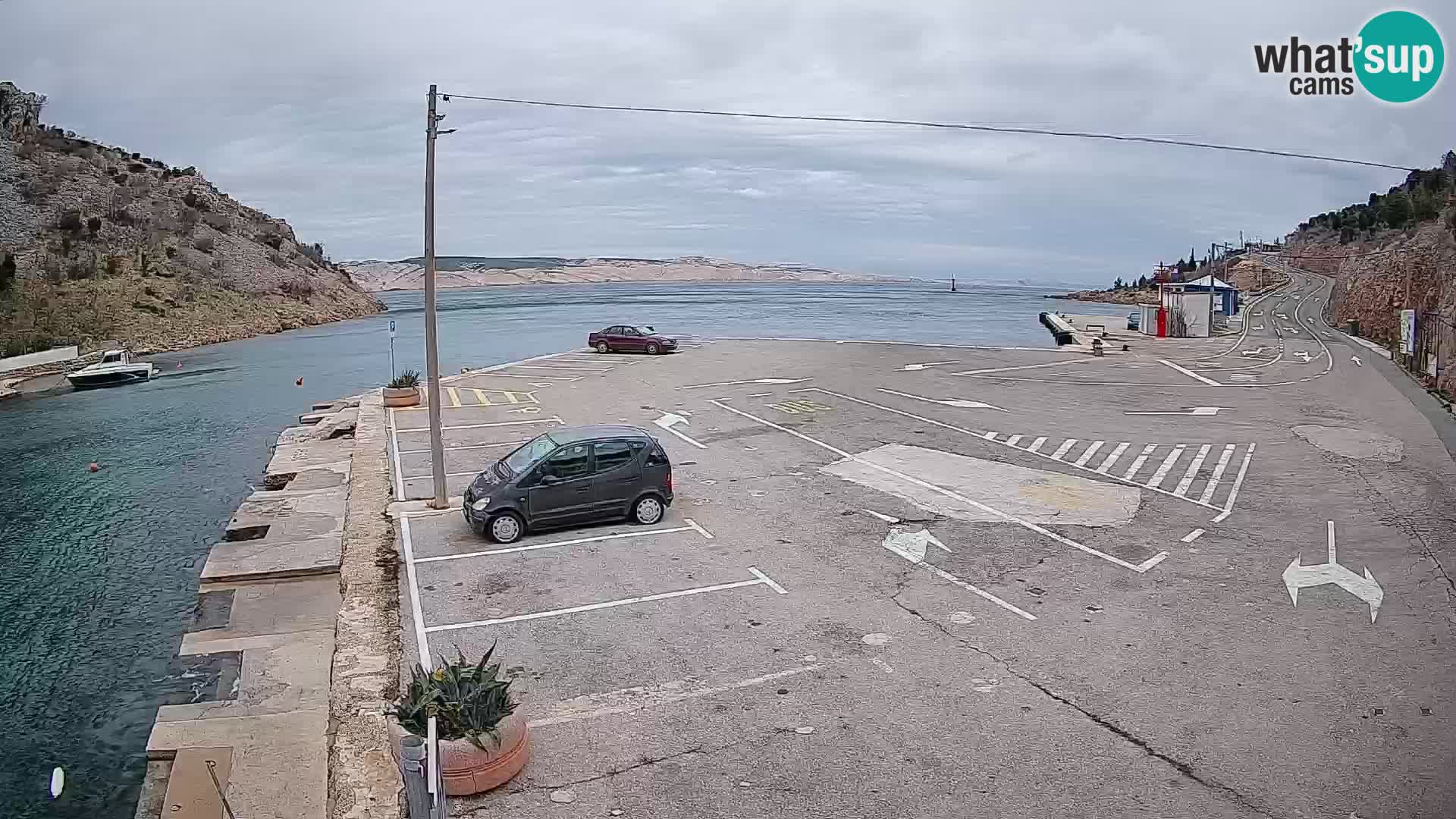 Webcam Fährhafen Prizna – zur Insel Pag