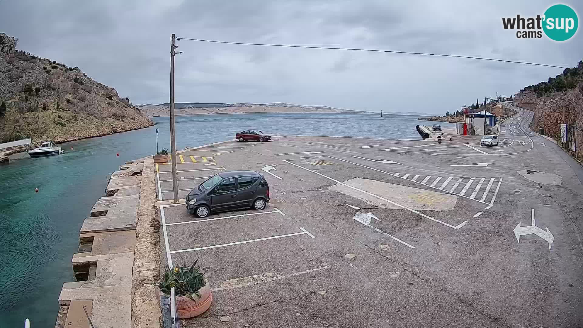 Webcam Fährhafen Prizna – zur Insel Pag