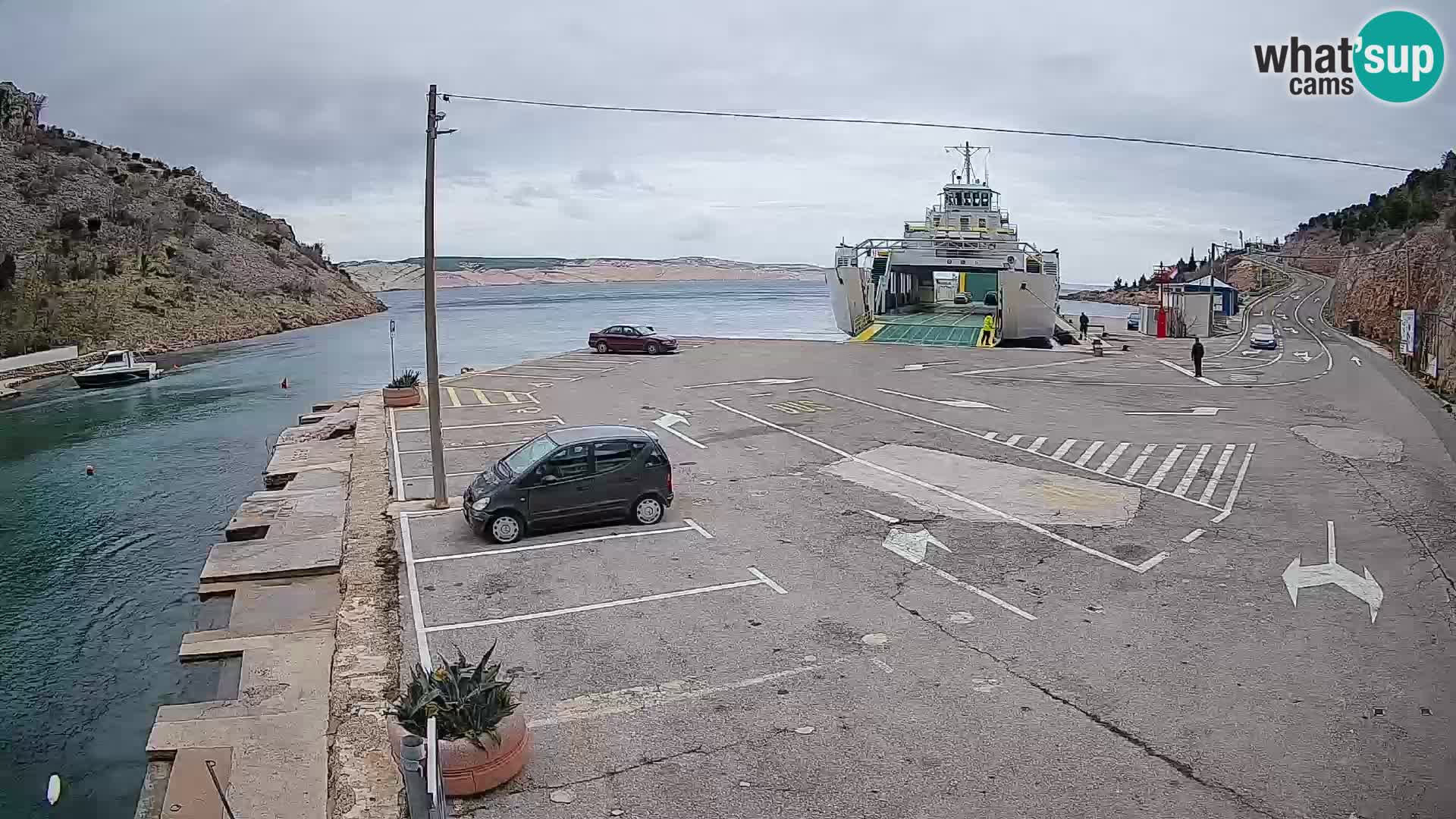 Webcam port de ferry de Prizna – vers l’île de Pag