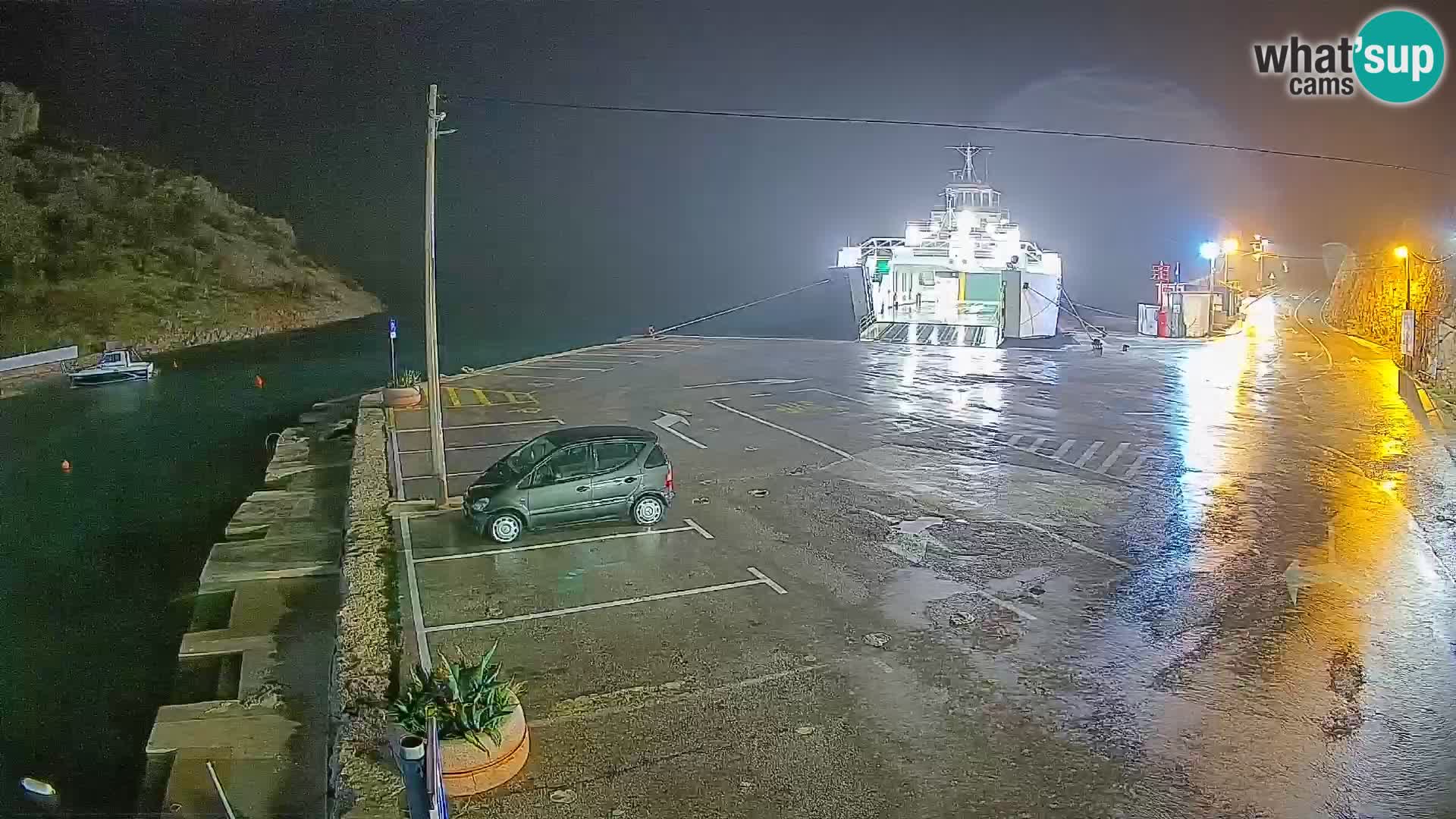 Webcam port de ferry de Prizna – vers l’île de Pag