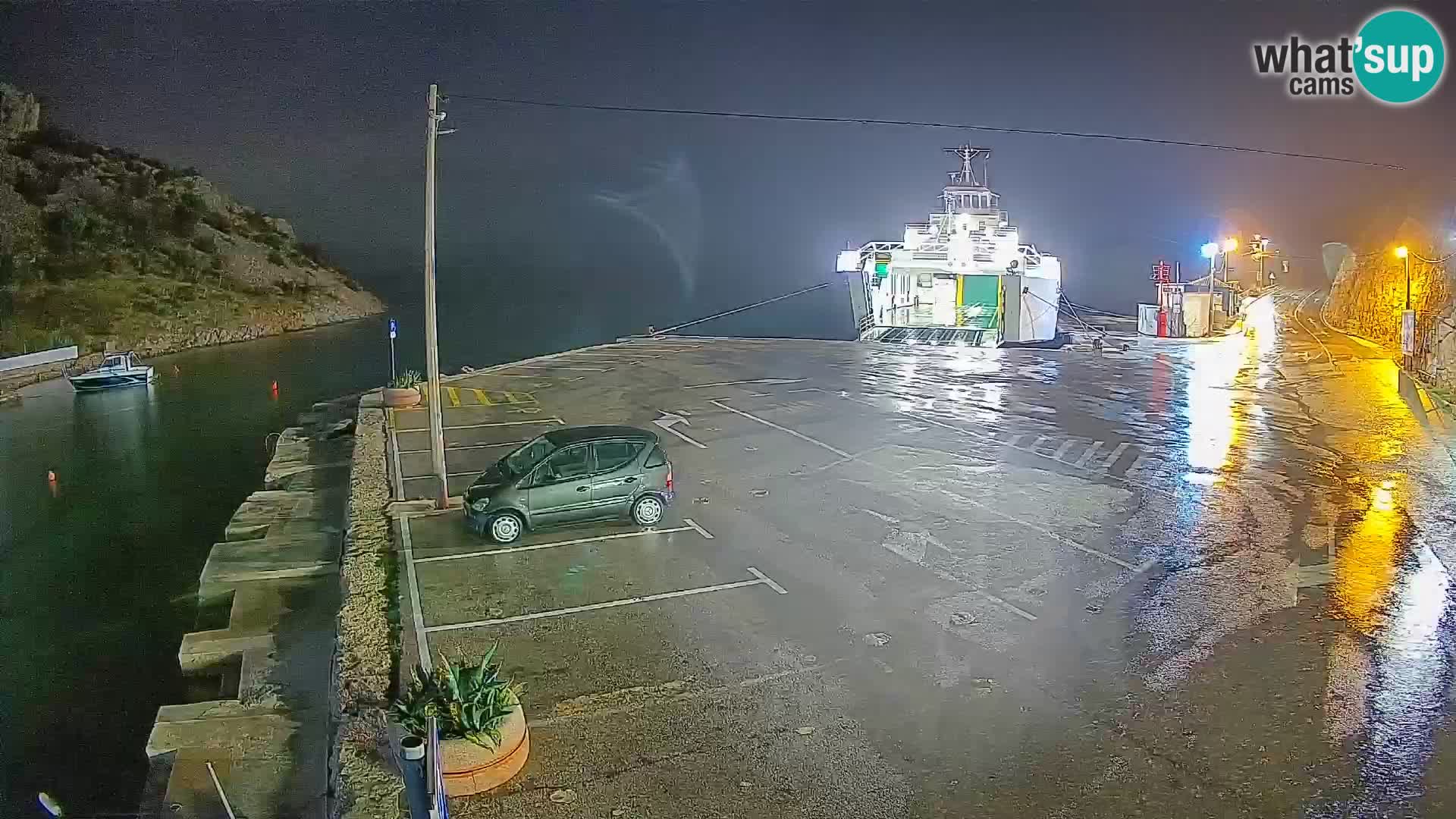 Webcam port de ferry de Prizna – vers l’île de Pag