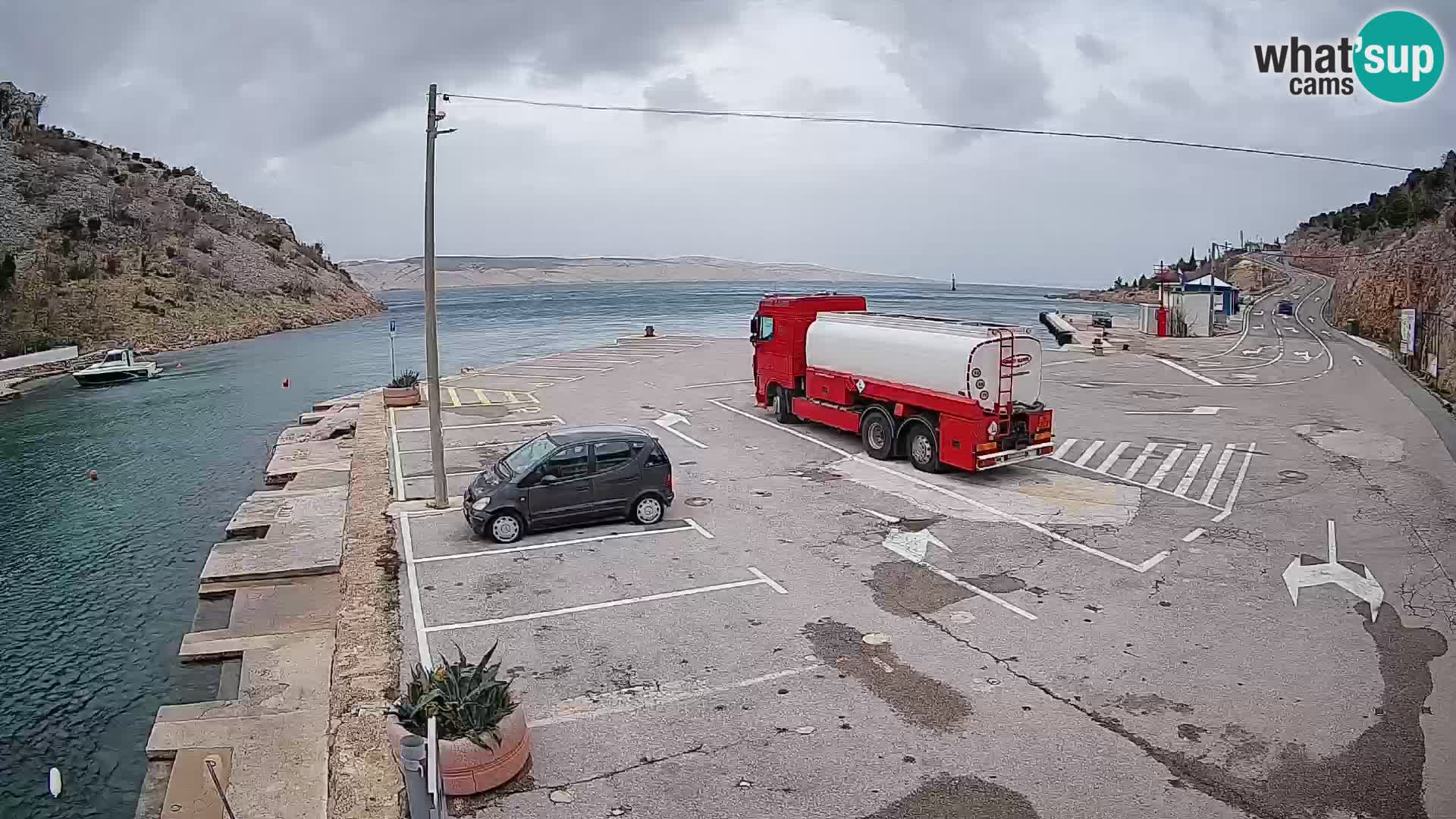 Webcam Fährhafen Prizna – zur Insel Pag