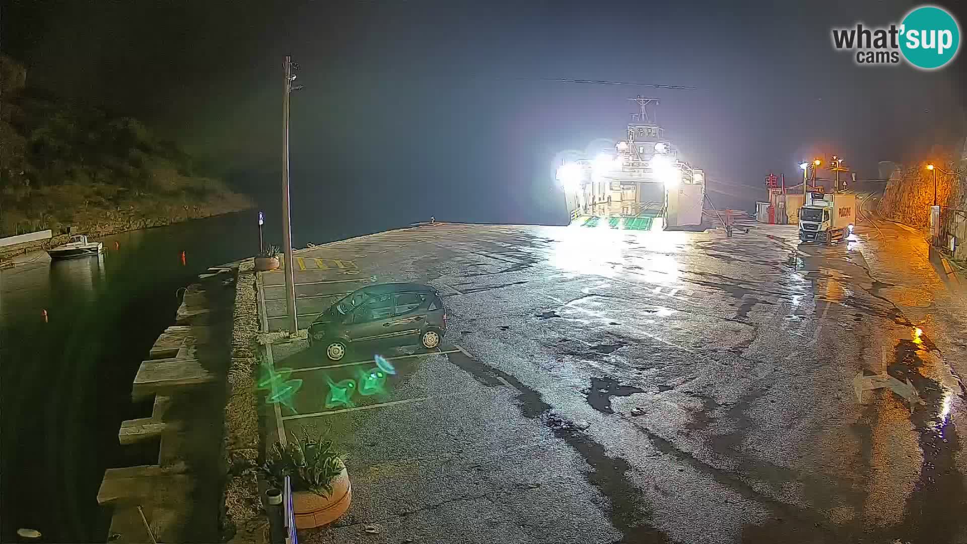 Webcam port de ferry de Prizna – vers l’île de Pag