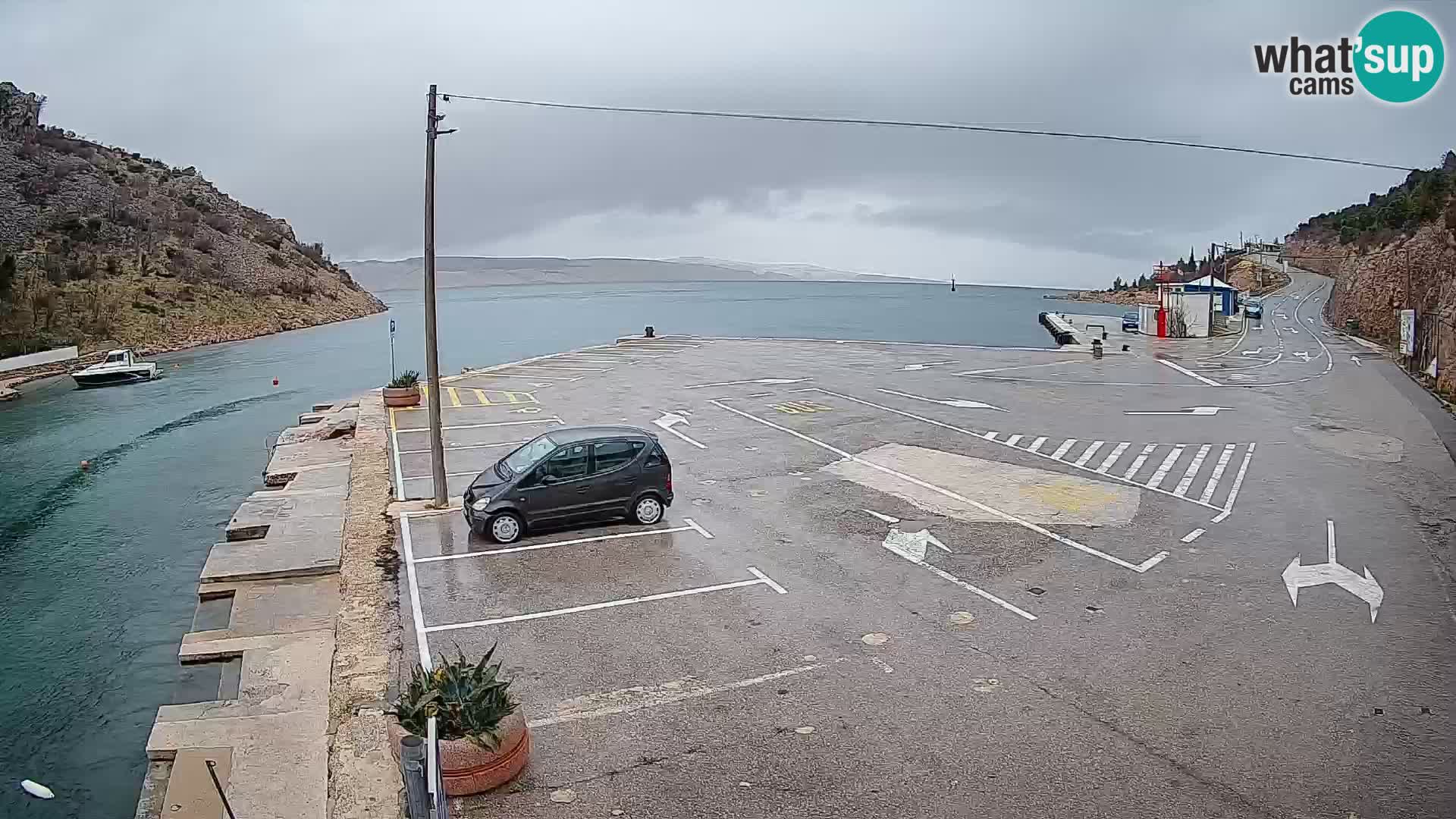 Webcam Fährhafen Prizna – zur Insel Pag