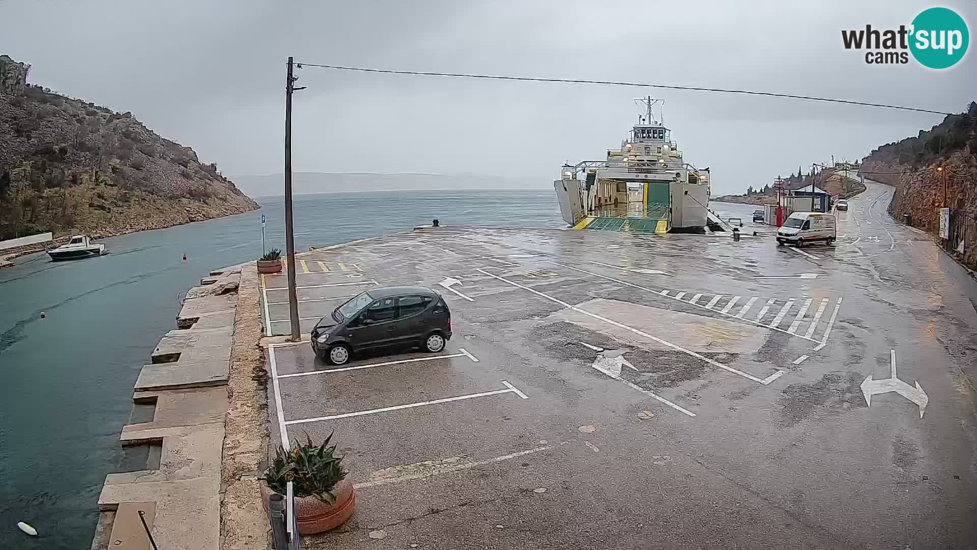 Webcam Fährhafen Prizna – zur Insel Pag