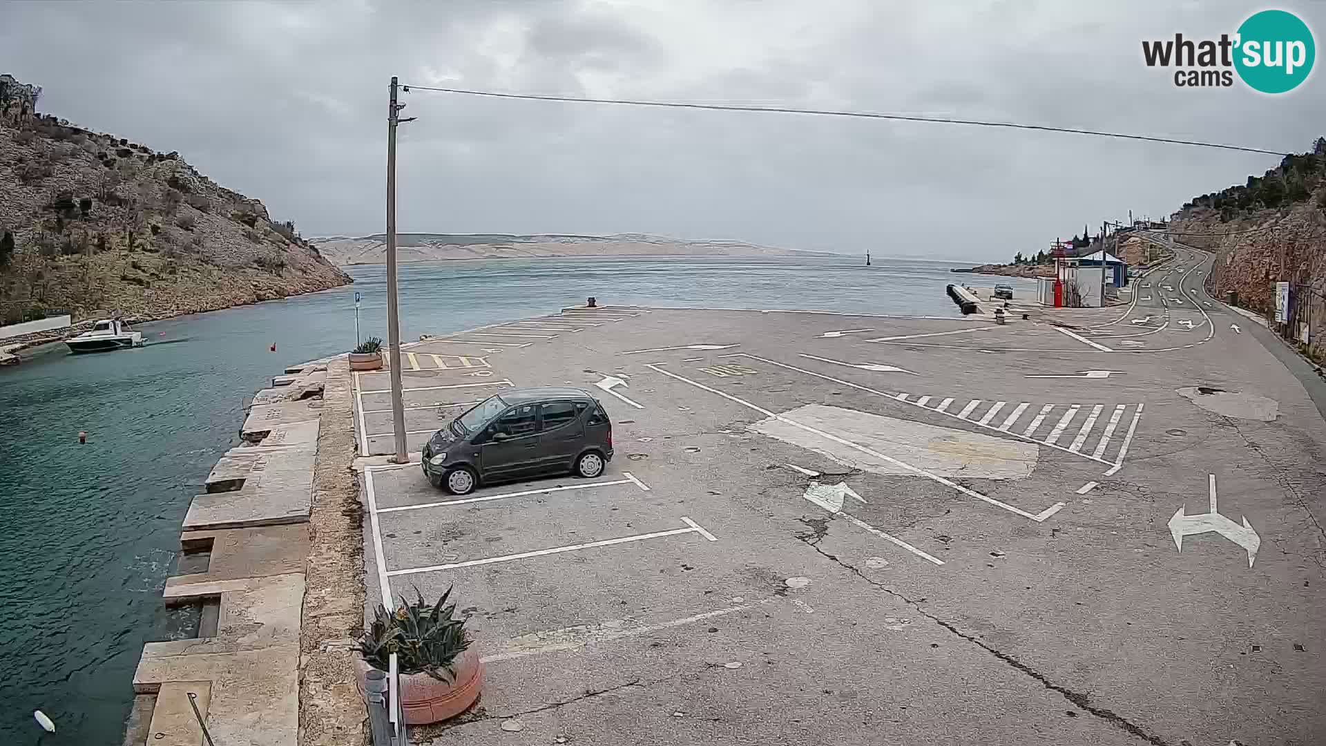 Webcam Fährhafen Prizna – zur Insel Pag