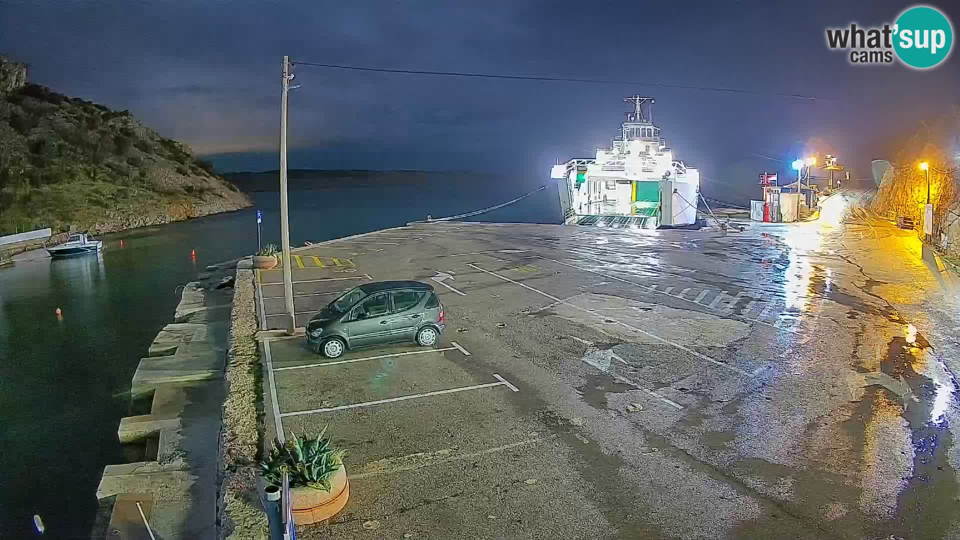 Webcam port de ferry de Prizna – vers l’île de Pag