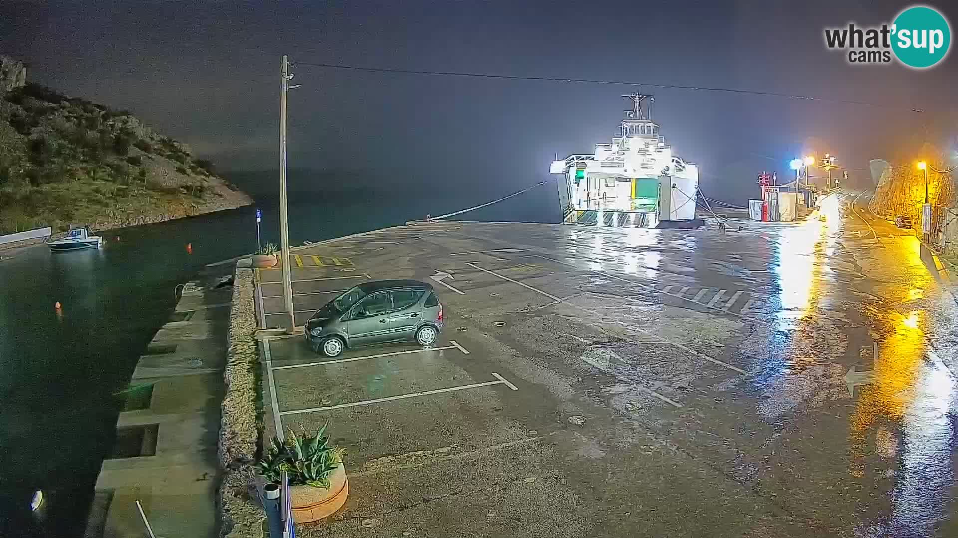 Webcam port de ferry de Prizna – vers l’île de Pag