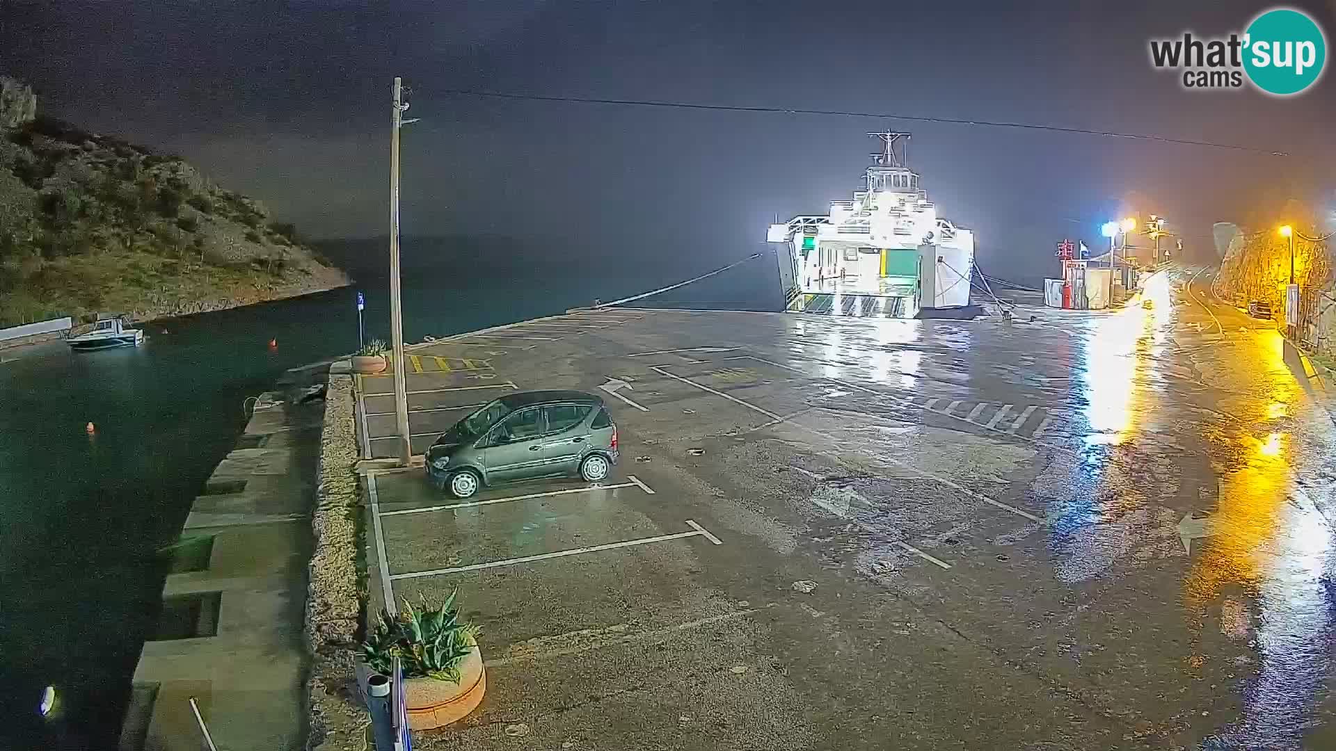 Webcam port de ferry de Prizna – vers l’île de Pag