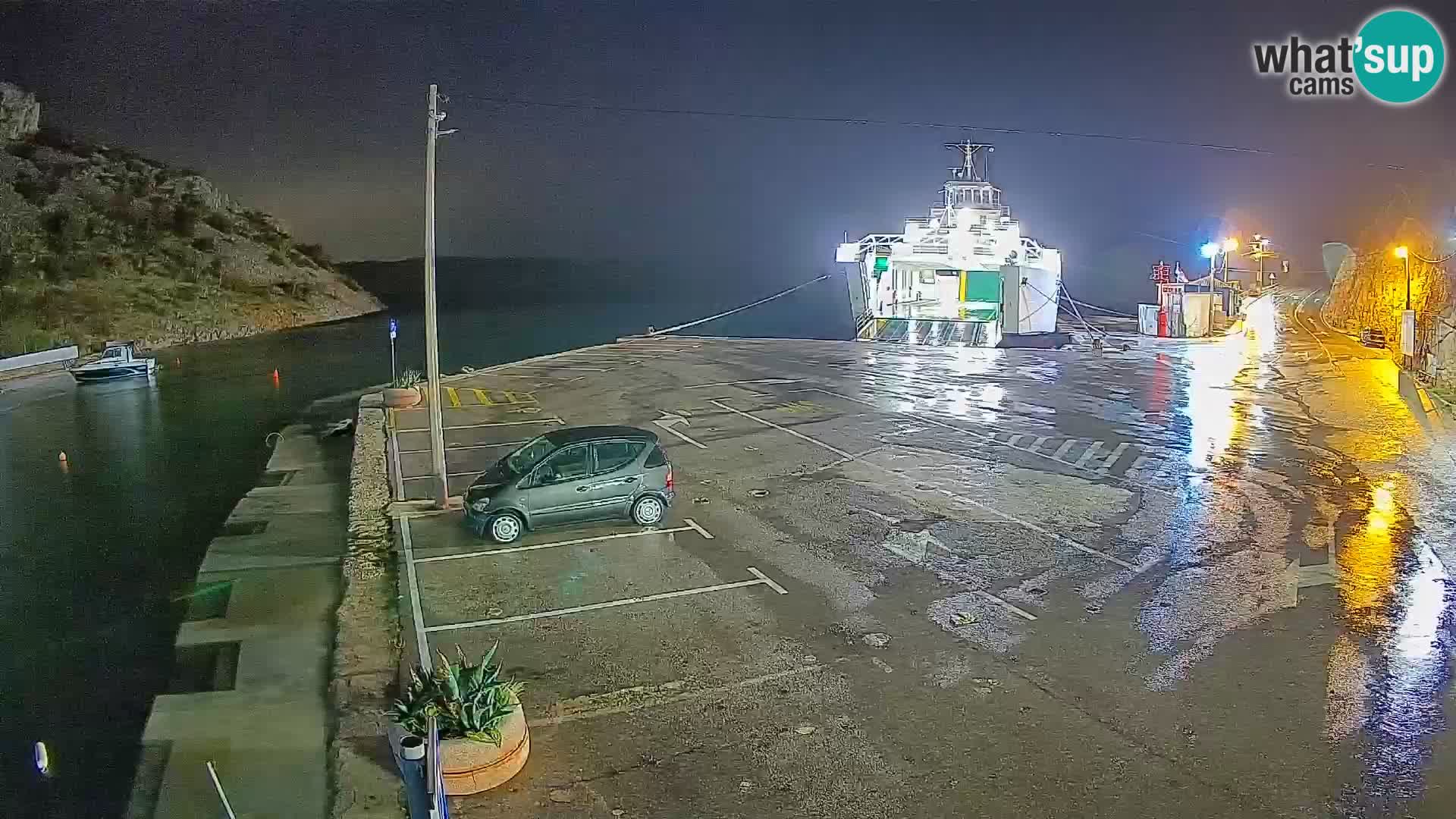 Webcam port de ferry de Prizna – vers l’île de Pag