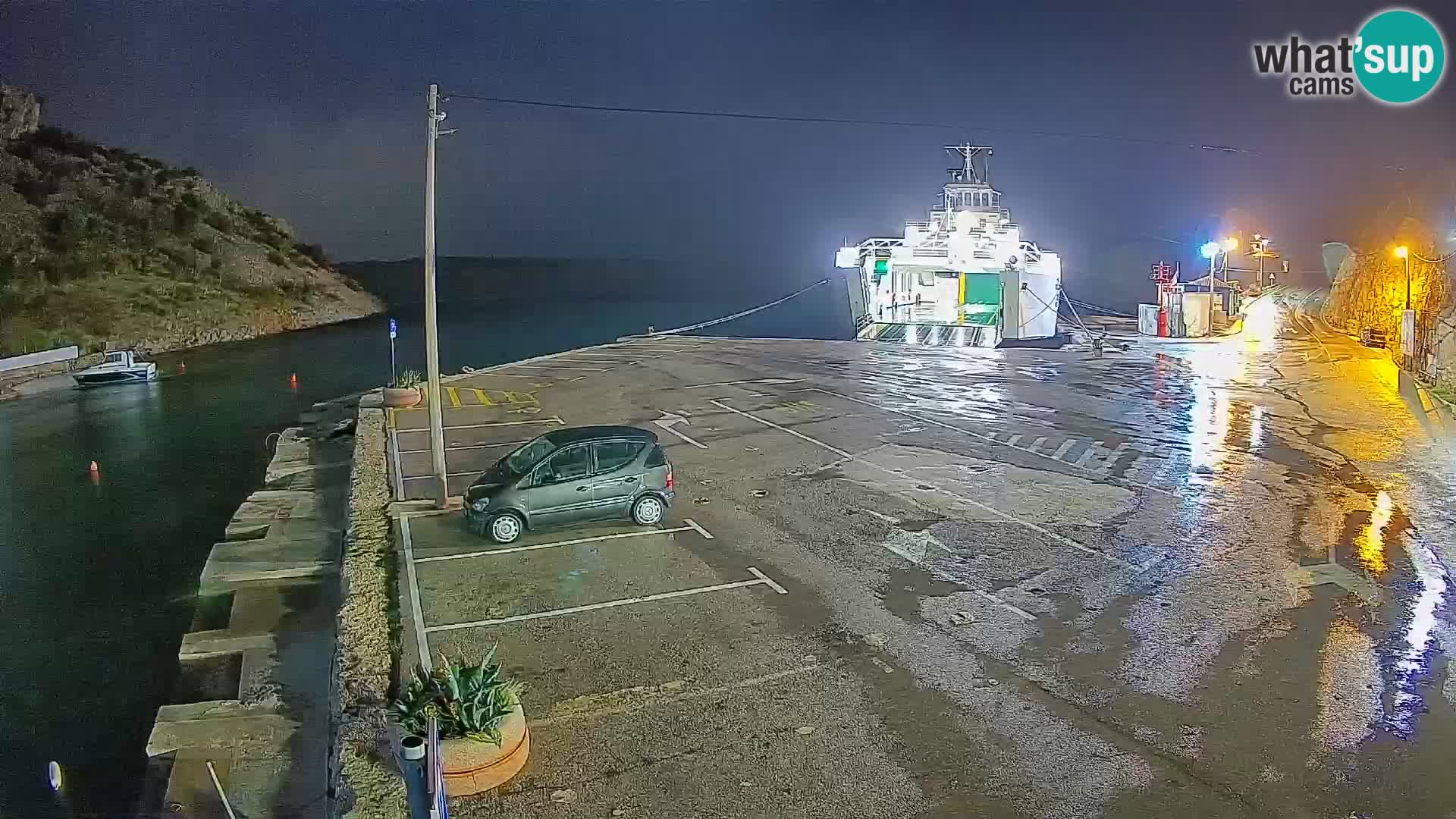 Webcam Fährhafen Prizna – zur Insel Pag