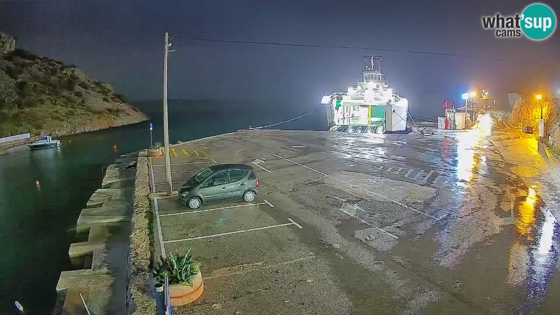 Webcam port de ferry de Prizna – vers l’île de Pag