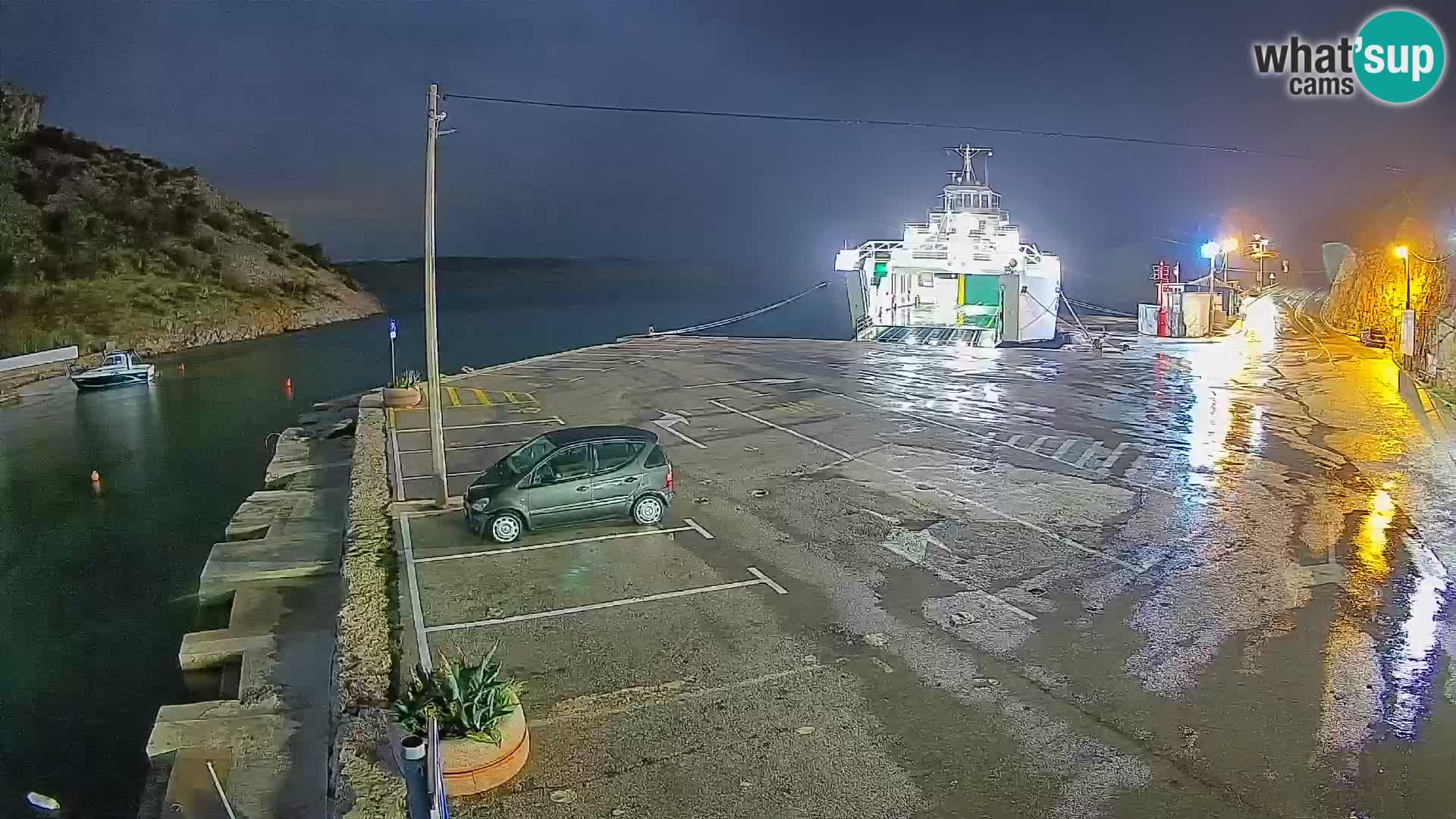 Webcam port de ferry de Prizna – vers l’île de Pag