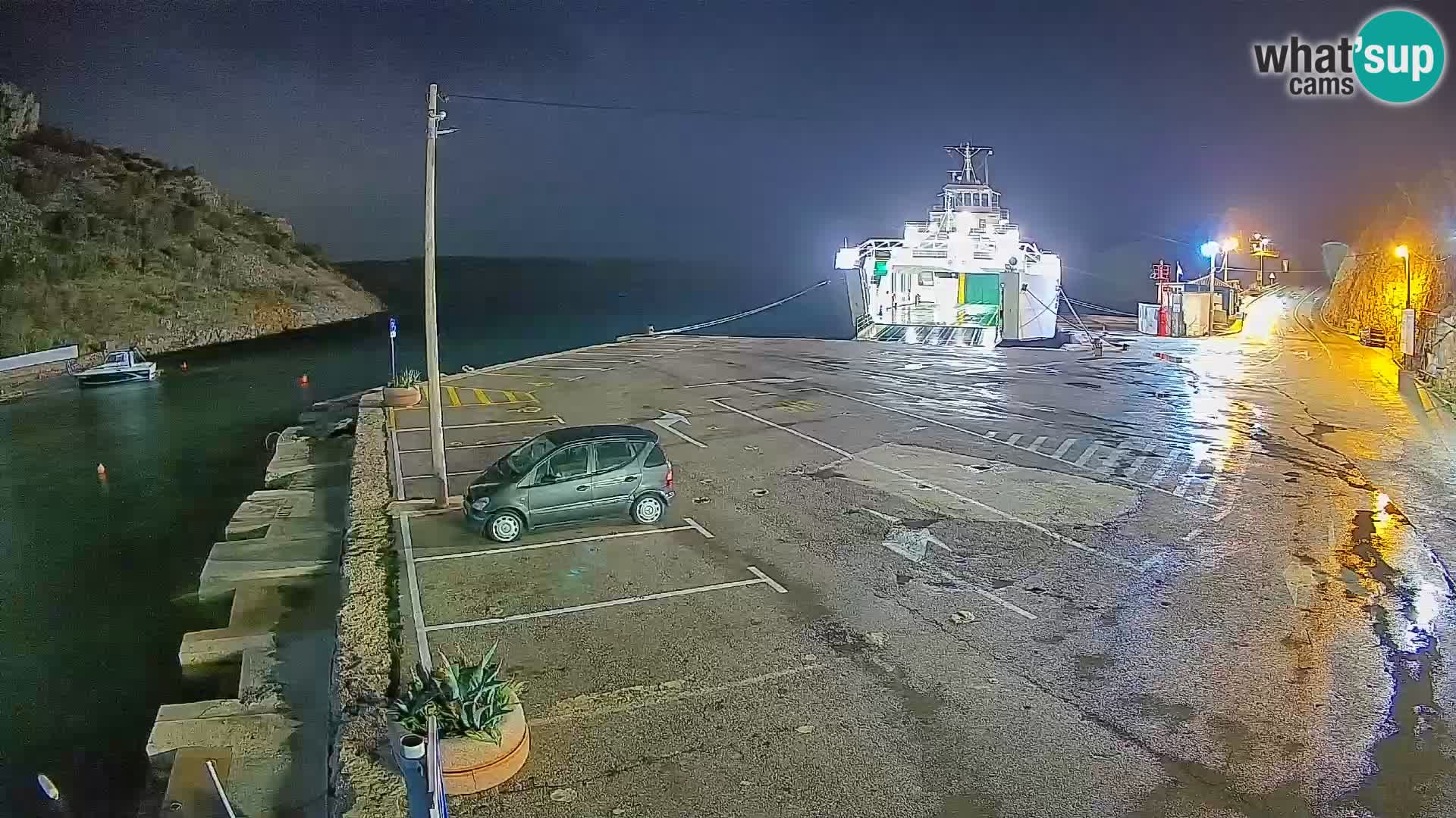 Webcam port de ferry de Prizna – vers l’île de Pag