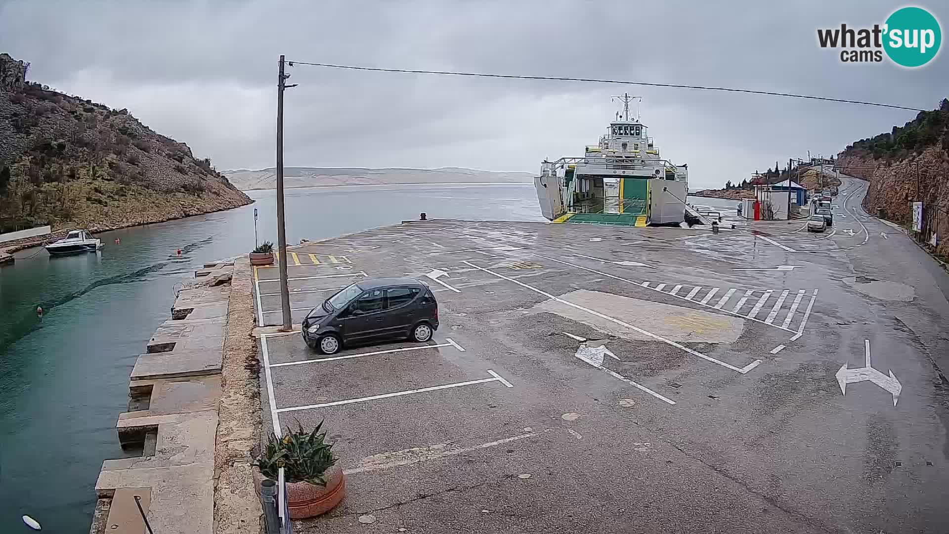 Webcam Fährhafen Prizna – zur Insel Pag