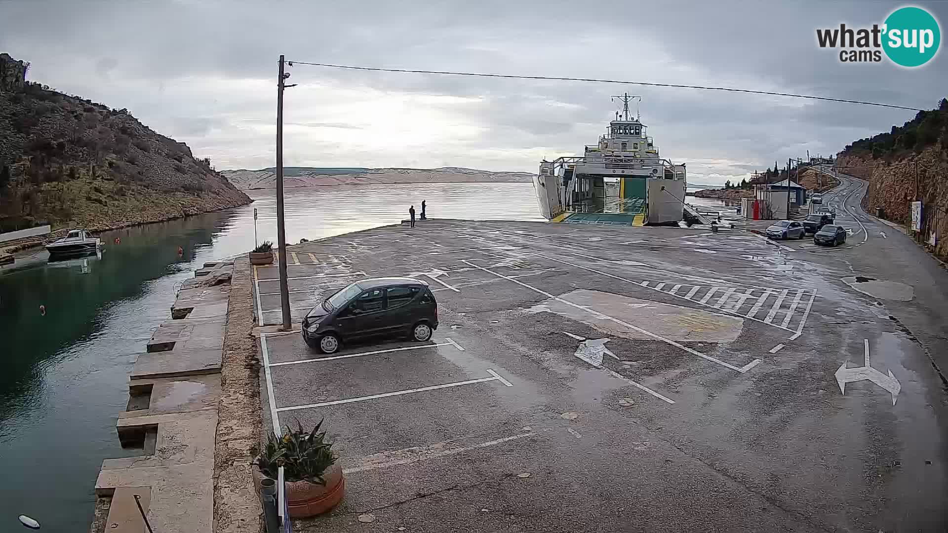 Webcam Fährhafen Prizna – zur Insel Pag