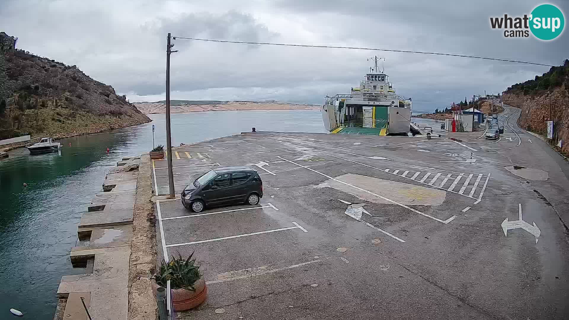Webcam Fährhafen Prizna – zur Insel Pag