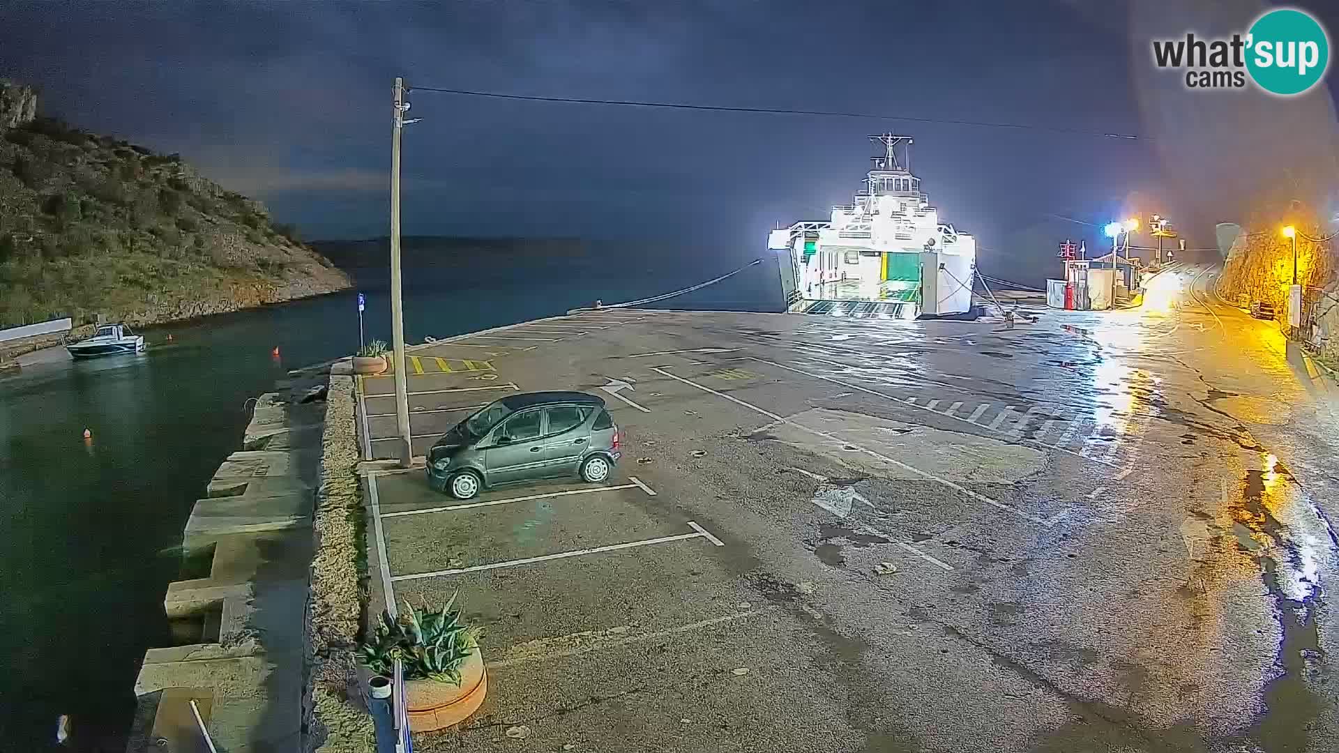 Webcam port de ferry de Prizna – vers l’île de Pag