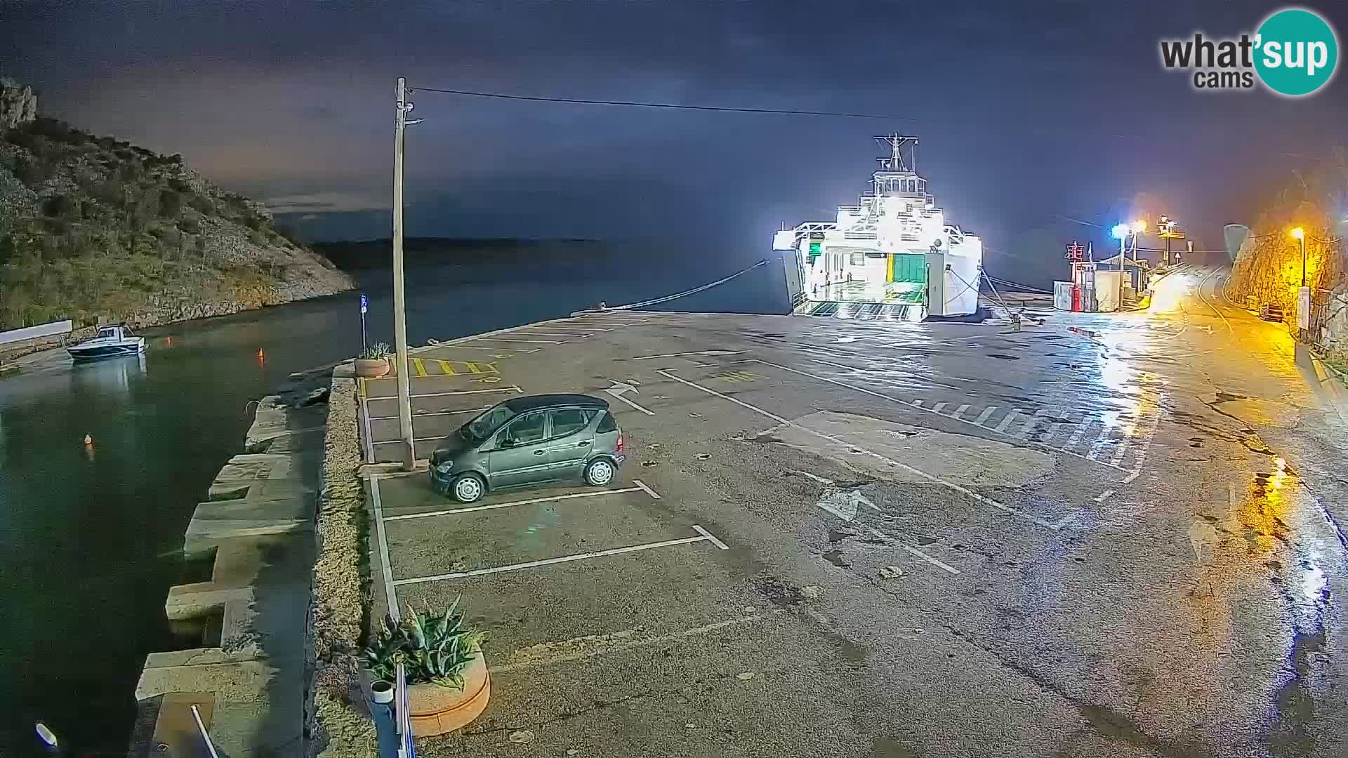 Webcam Fährhafen Prizna – zur Insel Pag