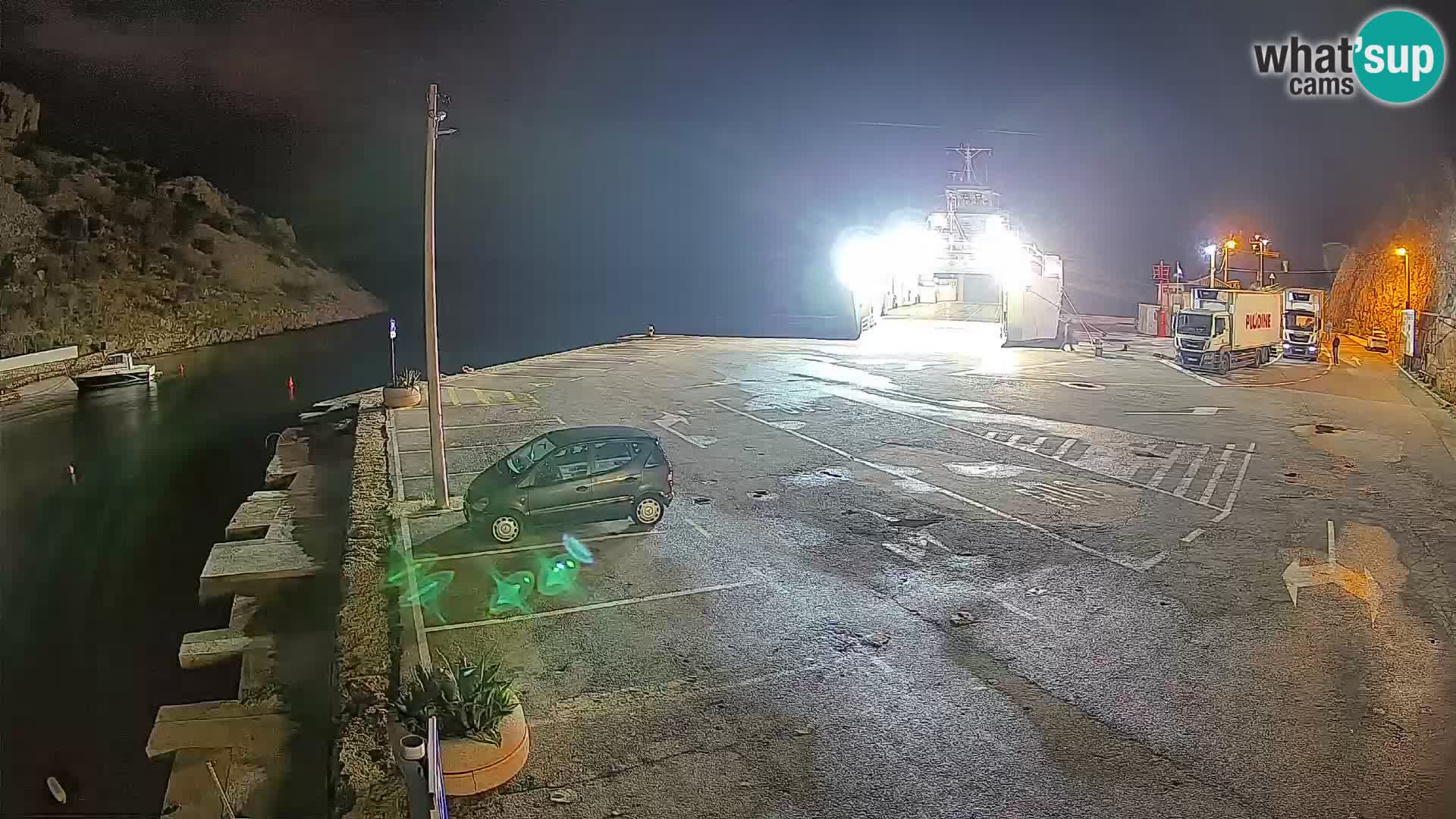 Webcam Fährhafen Prizna – zur Insel Pag