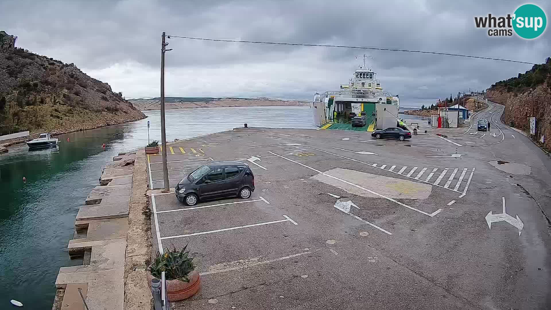 Webcam port de ferry de Prizna – vers l’île de Pag