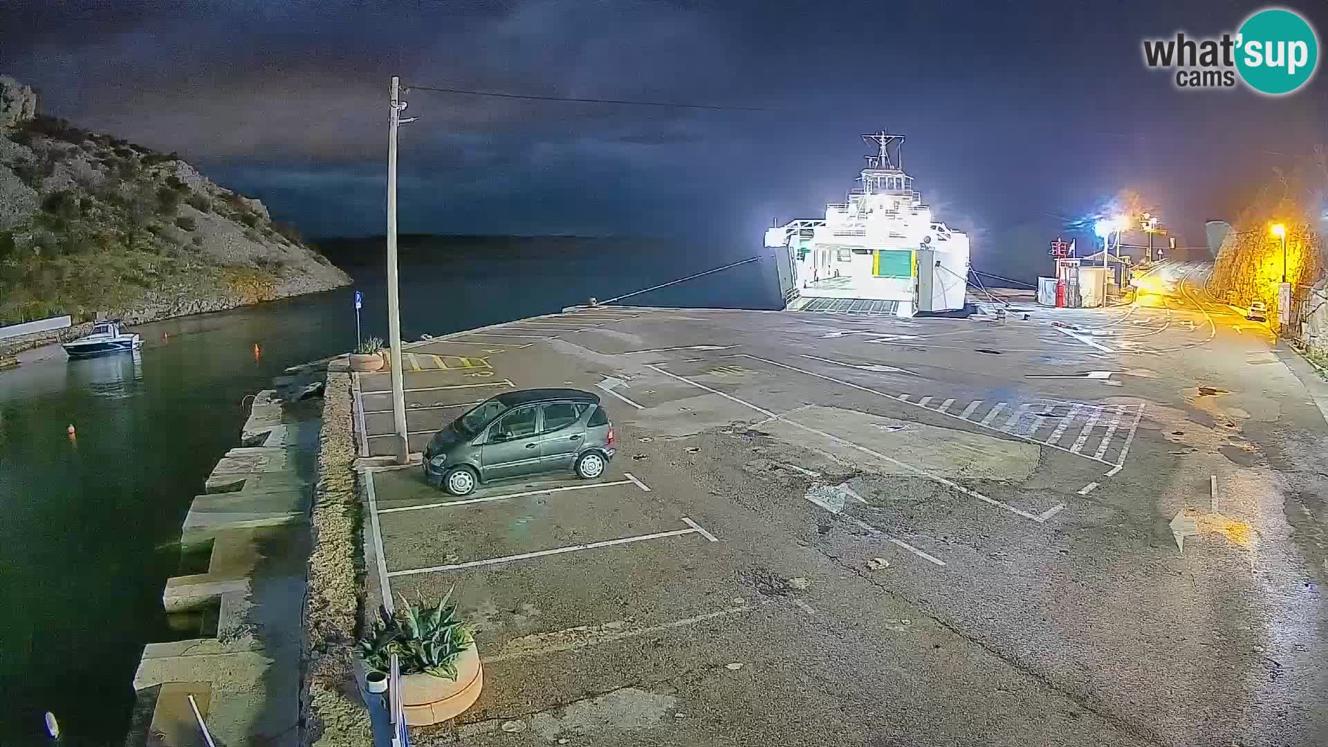 Webcam port de ferry de Prizna – vers l’île de Pag