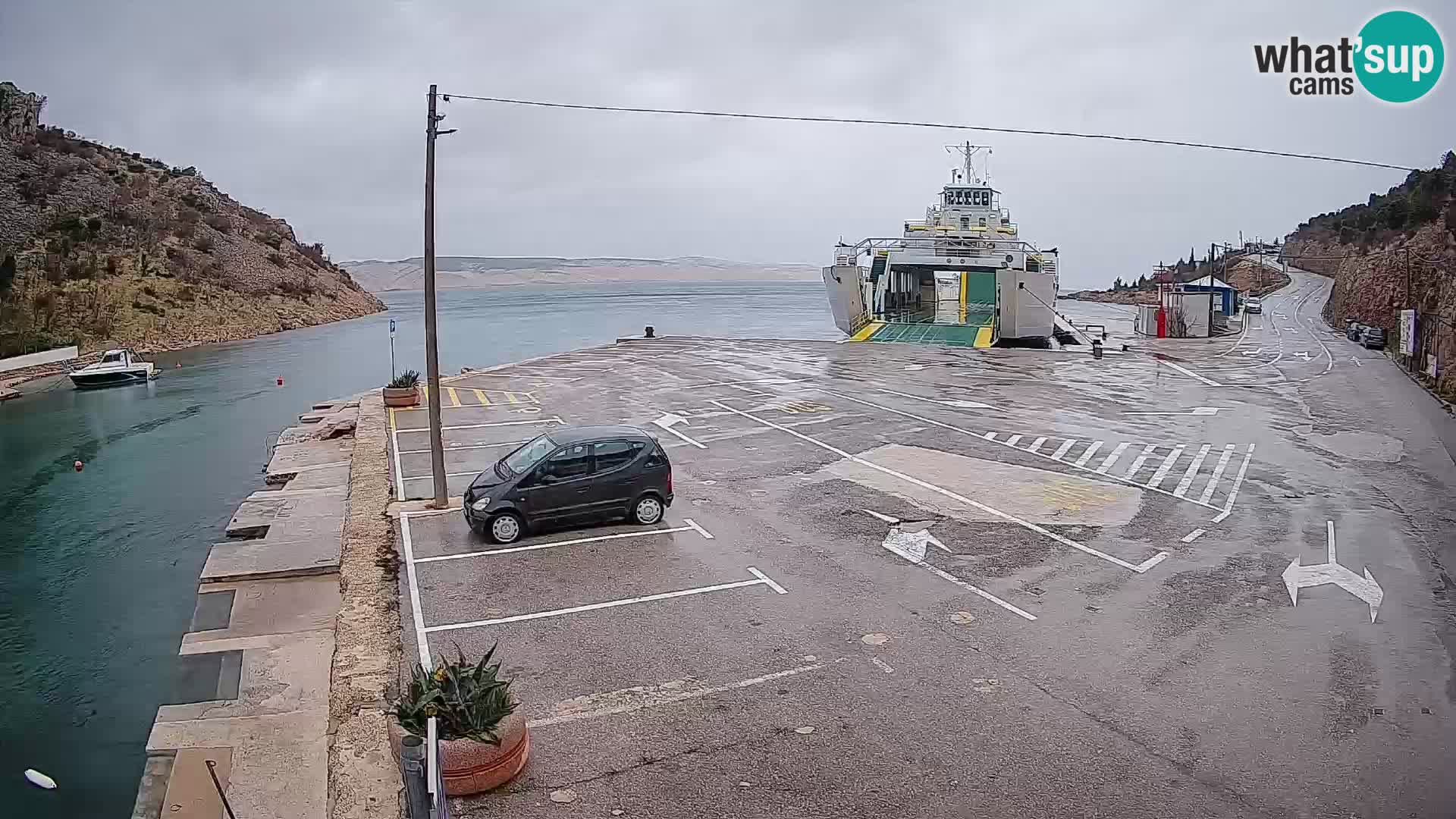 Webcam Fährhafen Prizna – zur Insel Pag