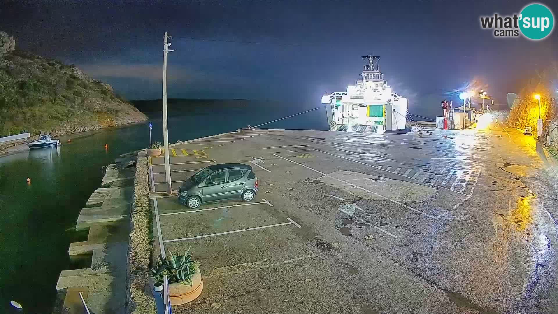 Webcam port de ferry de Prizna – vers l’île de Pag