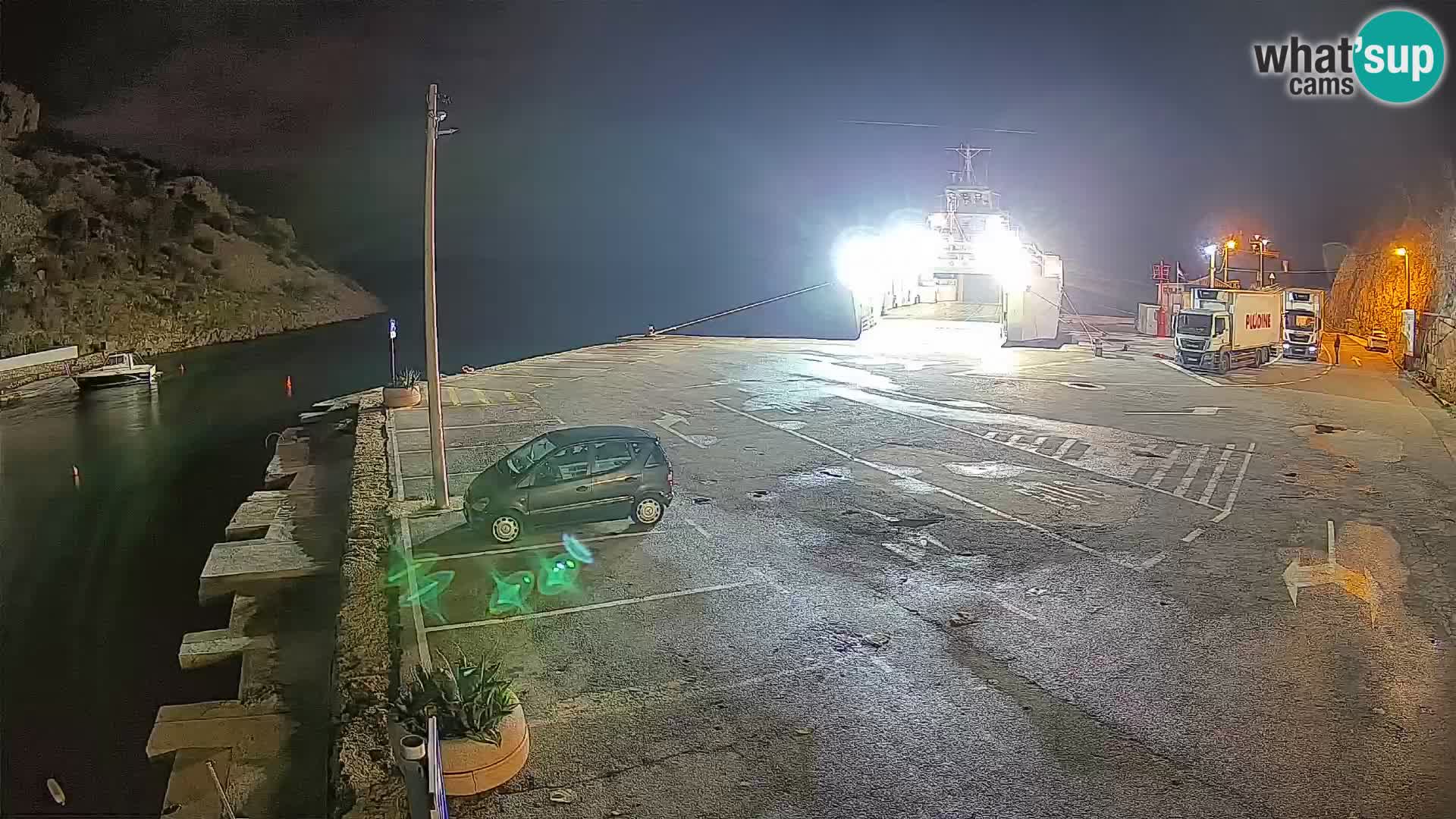 Webcam port de ferry de Prizna – vers l’île de Pag