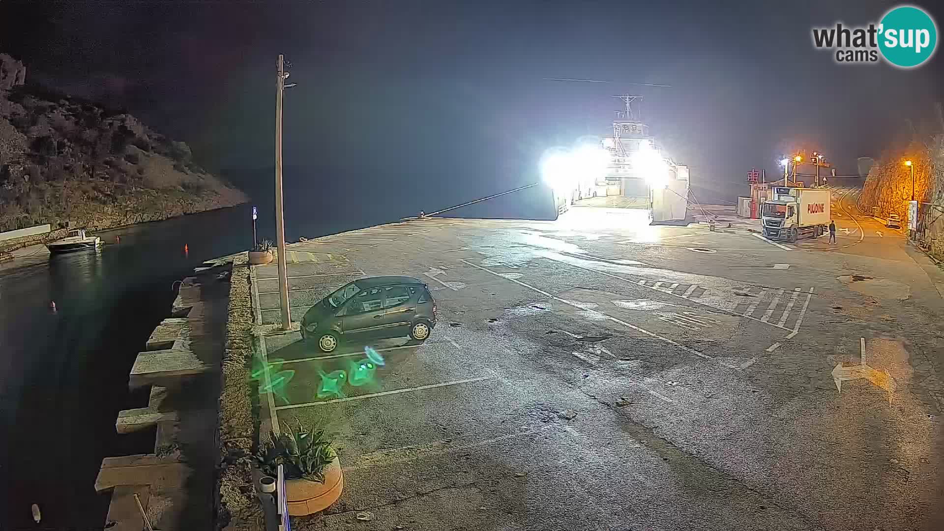 Webcam Prizna ferry port to Pag island