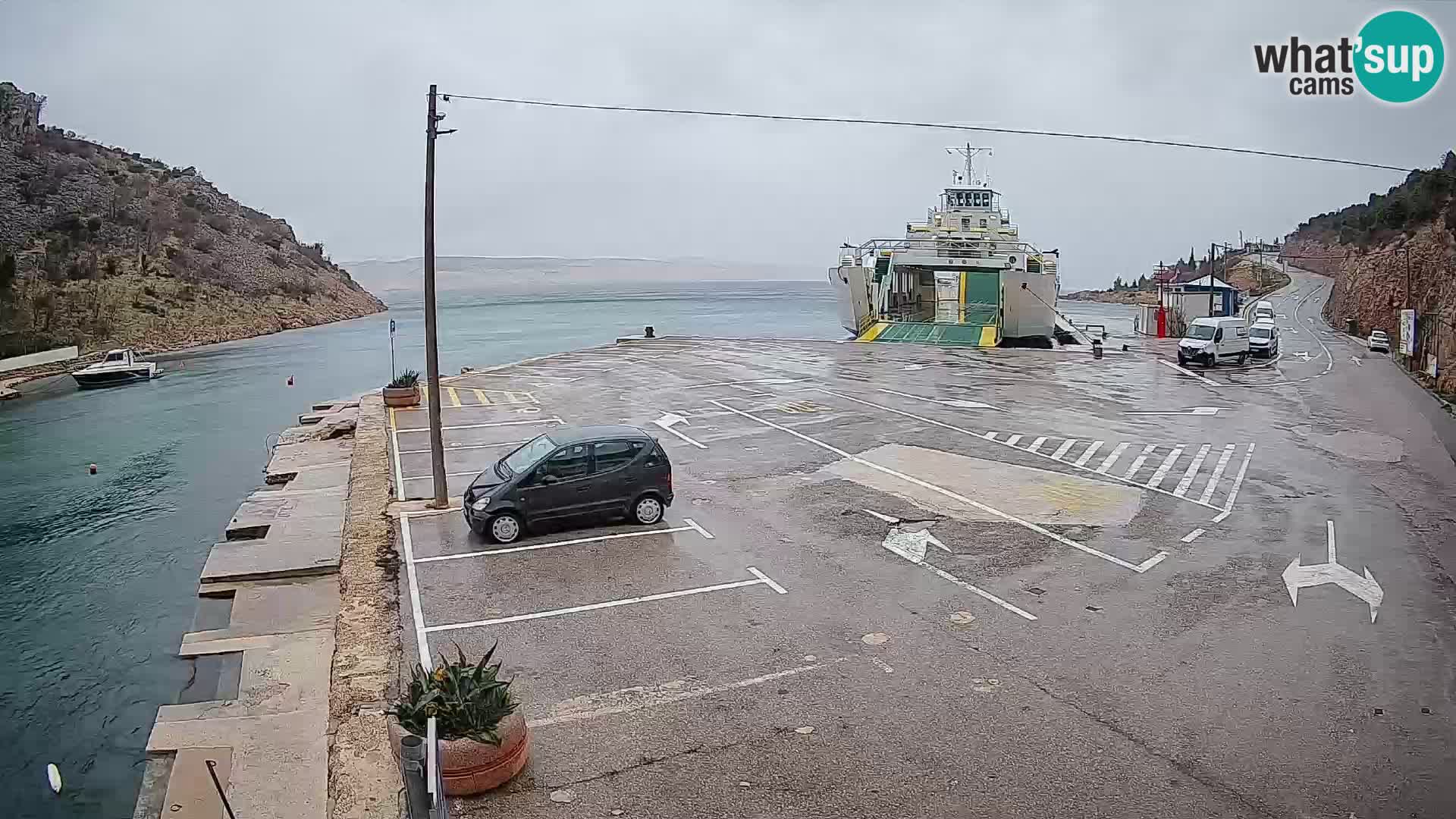 Webcam Fährhafen Prizna – zur Insel Pag