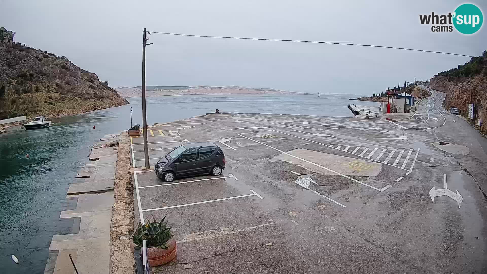 Webcam Fährhafen Prizna – zur Insel Pag