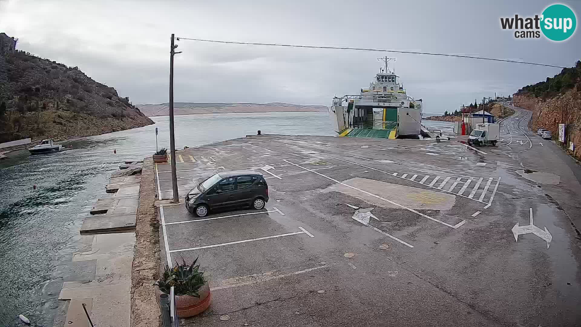 Webcam Fährhafen Prizna – zur Insel Pag