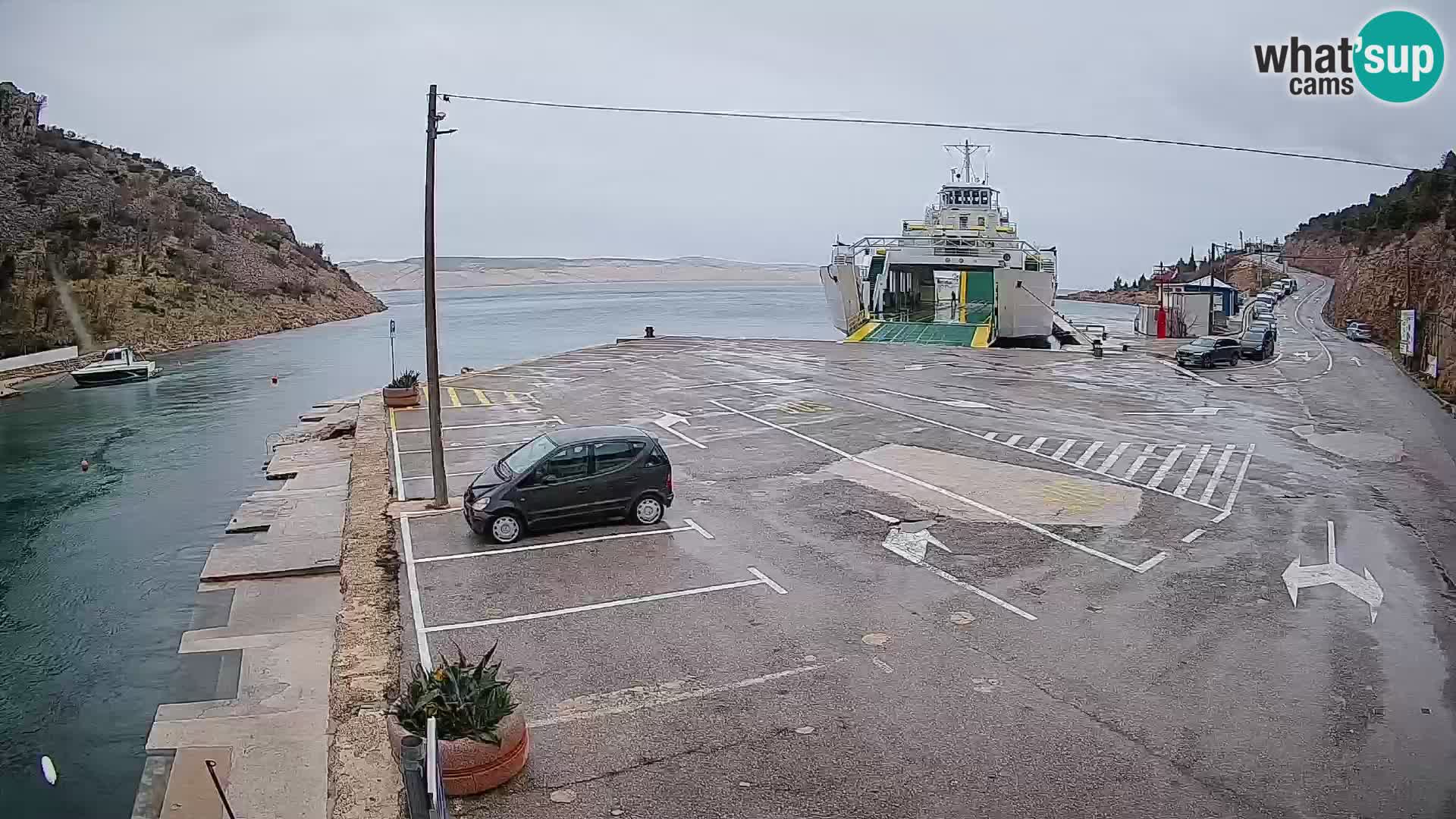 Webcam Fährhafen Prizna – zur Insel Pag