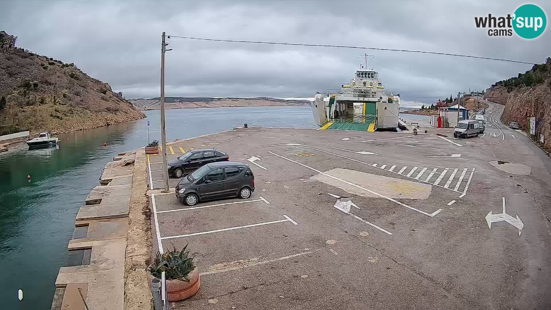 Webcam Fährhafen Prizna – zur Insel Pag