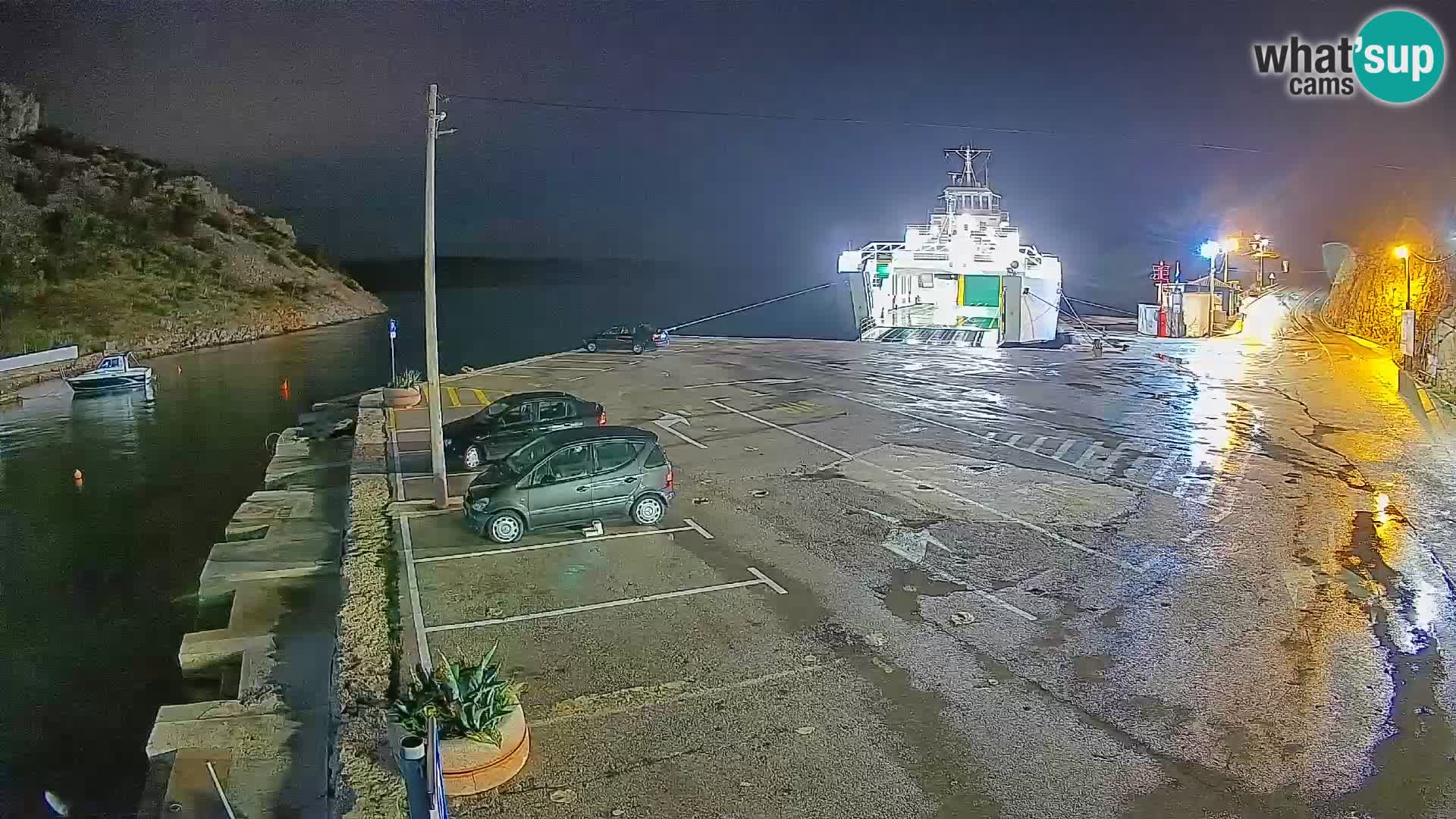 Webcam port de ferry de Prizna – vers l’île de Pag