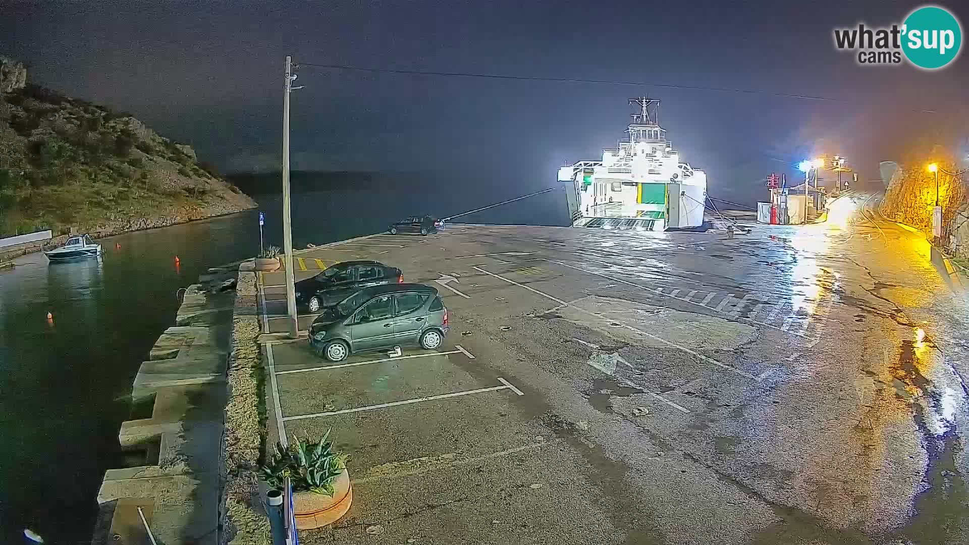 Webcam port de ferry de Prizna – vers l’île de Pag