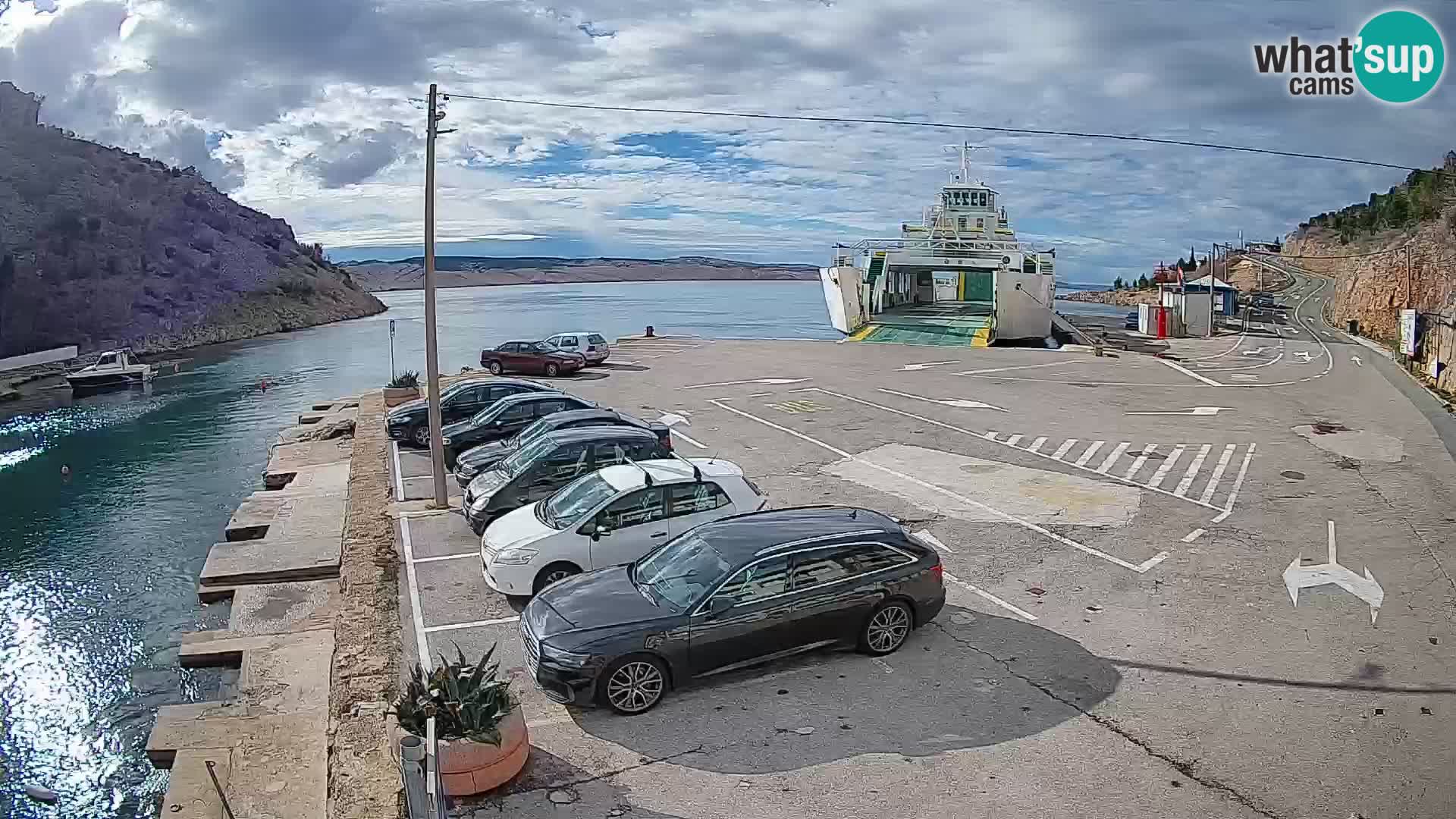 Webcam Fährhafen Prizna – zur Insel Pag